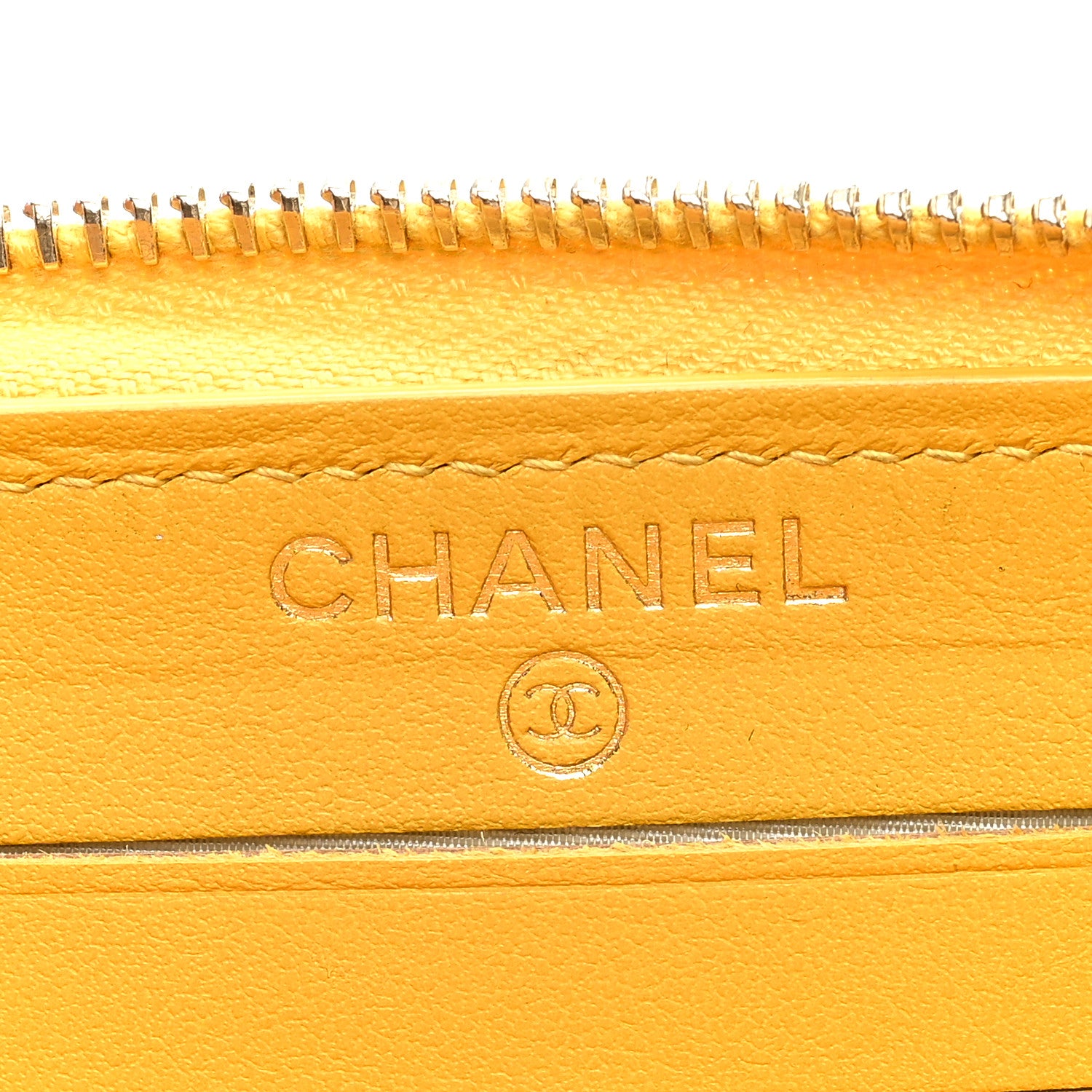 Chanel Caviar Quilted Medium Zip Around Wallet Yellow 6 of 10