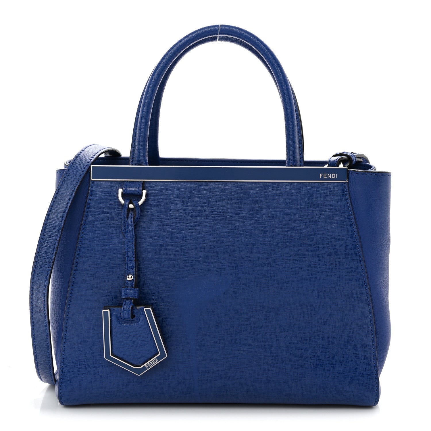 Fendi Vitello Elite Petite 2Jours Tote Blue Neon 1888544