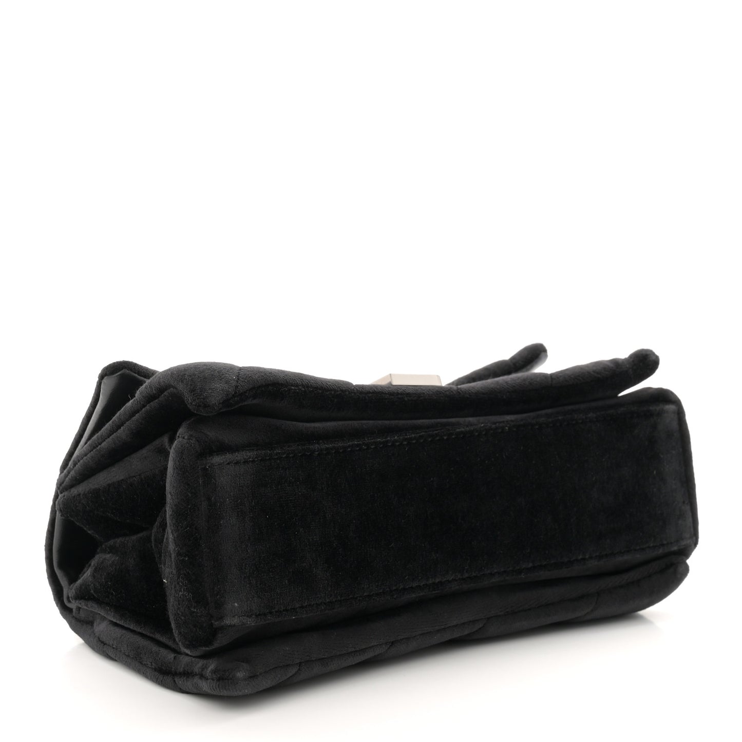 Velvet Quilted Small Crush Chain Bag Black