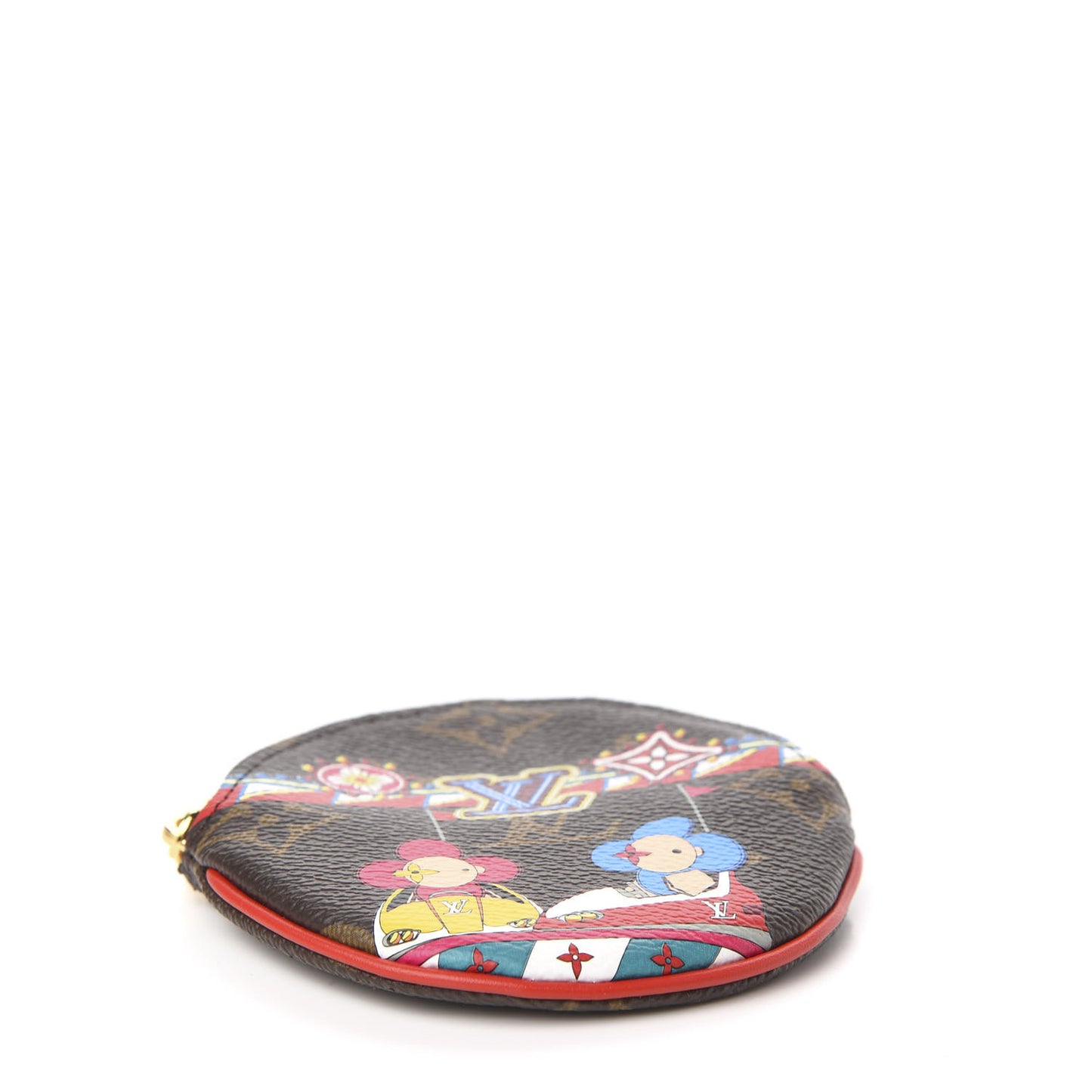 Monogram 2020 Christmas Animation Bumper Cars Round Coin Purse Coquelicot