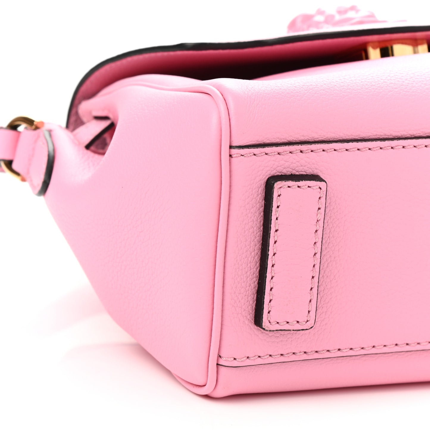 Grained Calfskin Small La Medusa Top Handle Bag Pink