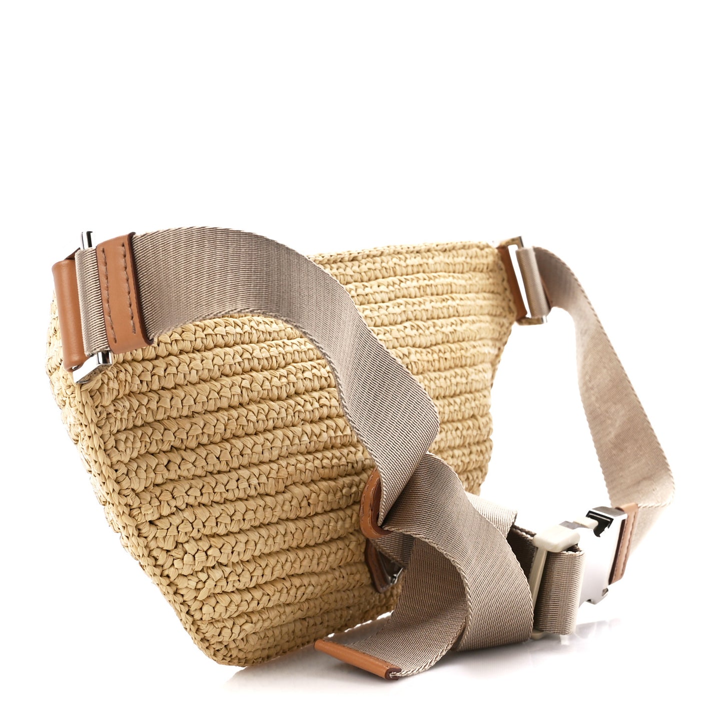 Yarn Raffia Effect Crochet Belt Bag Naturale