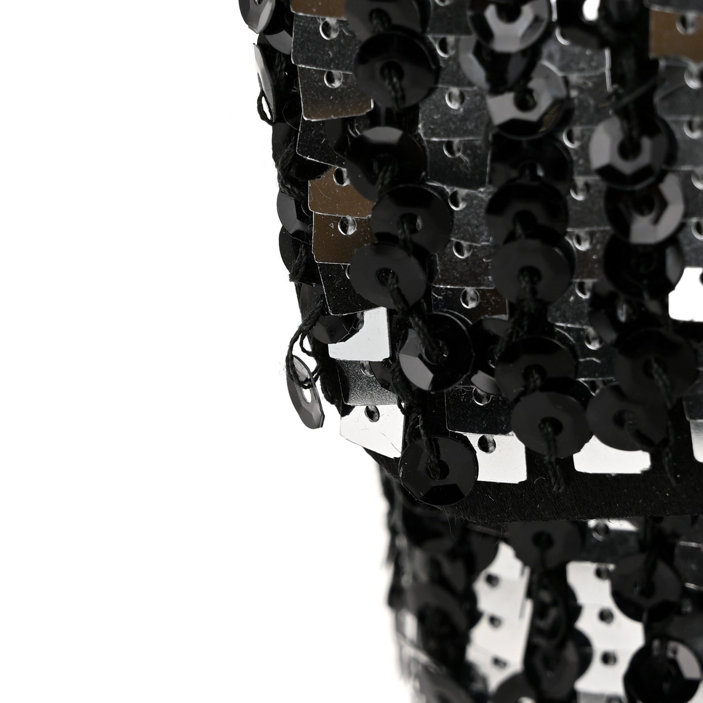 Sequin Quilted Pearl CC Flap Clutch Black