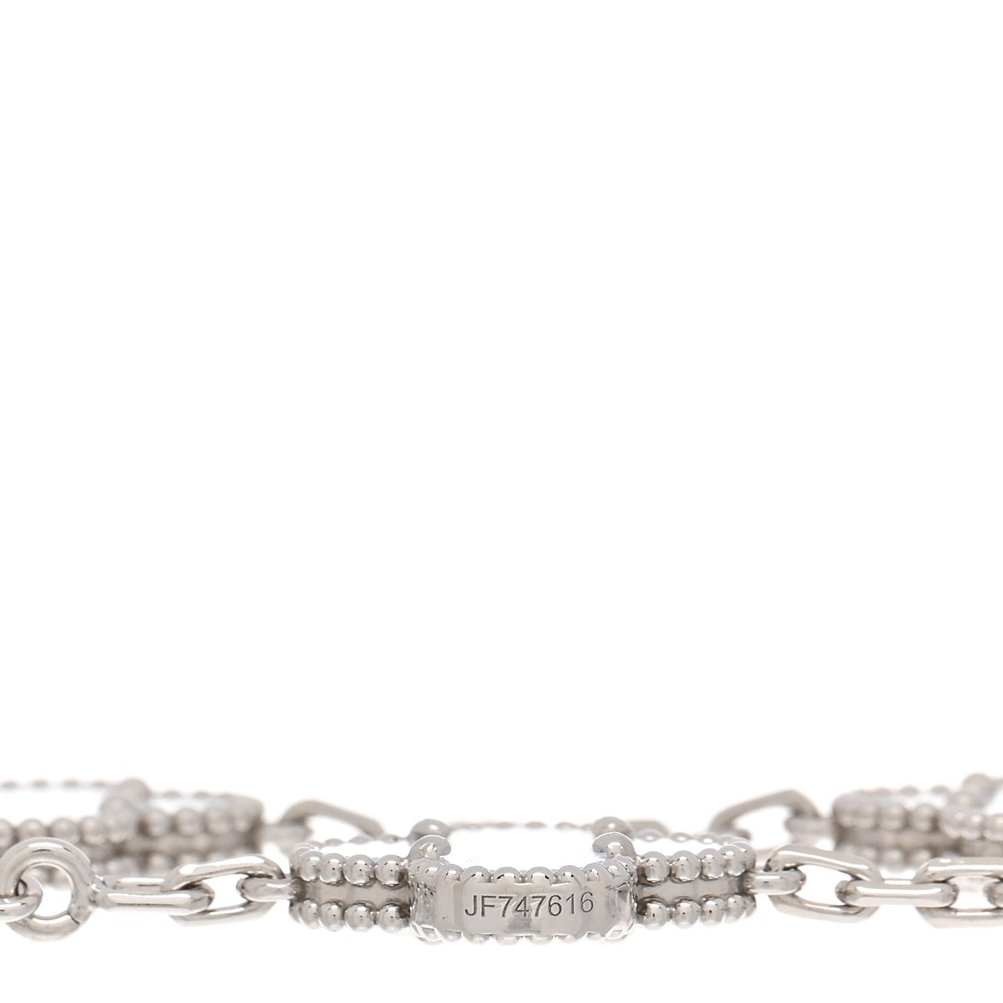 18K White Gold Chalcedony 5 Motifs Vintage Alhambra Bracelet