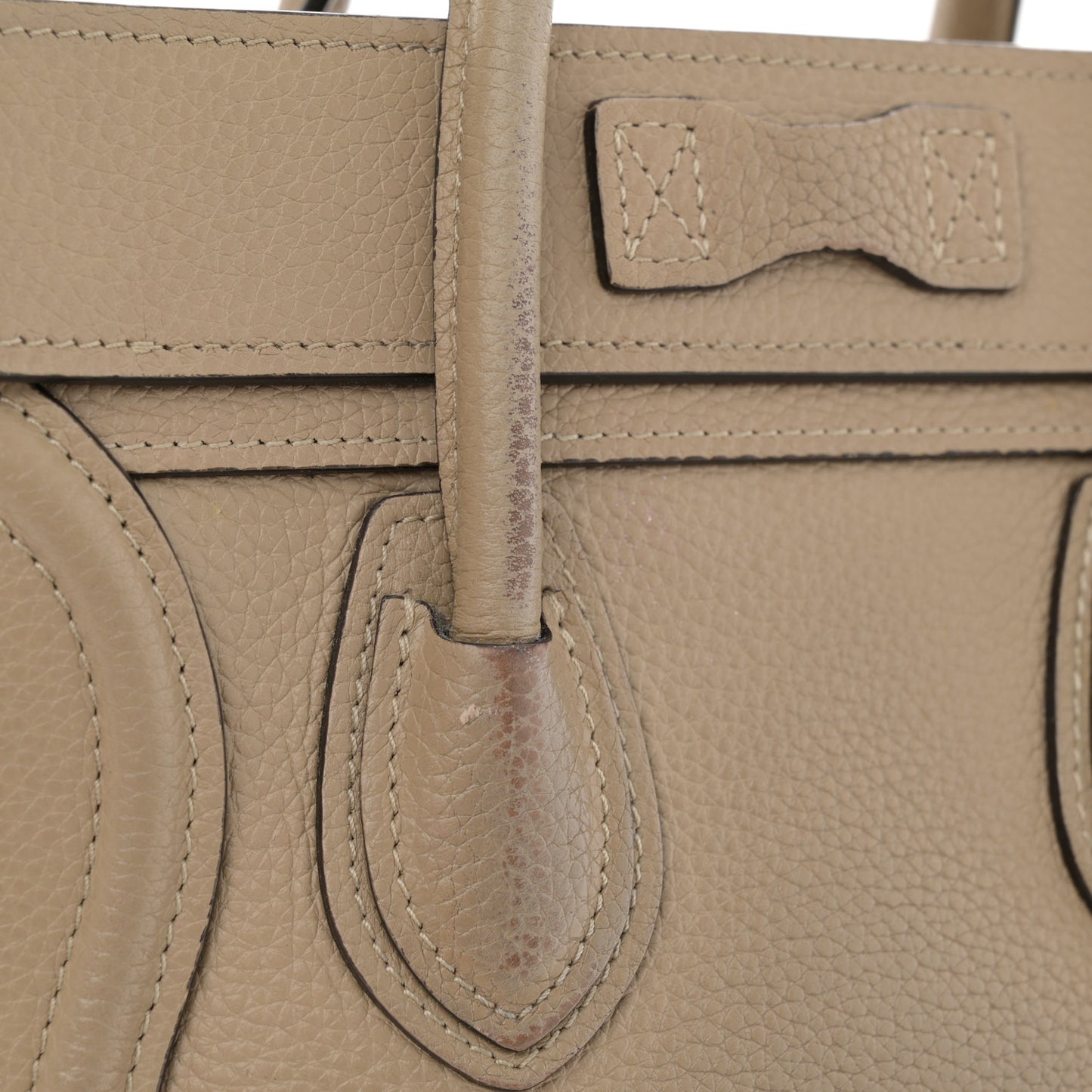 Drummed Calfskin Nano Luggage Dune