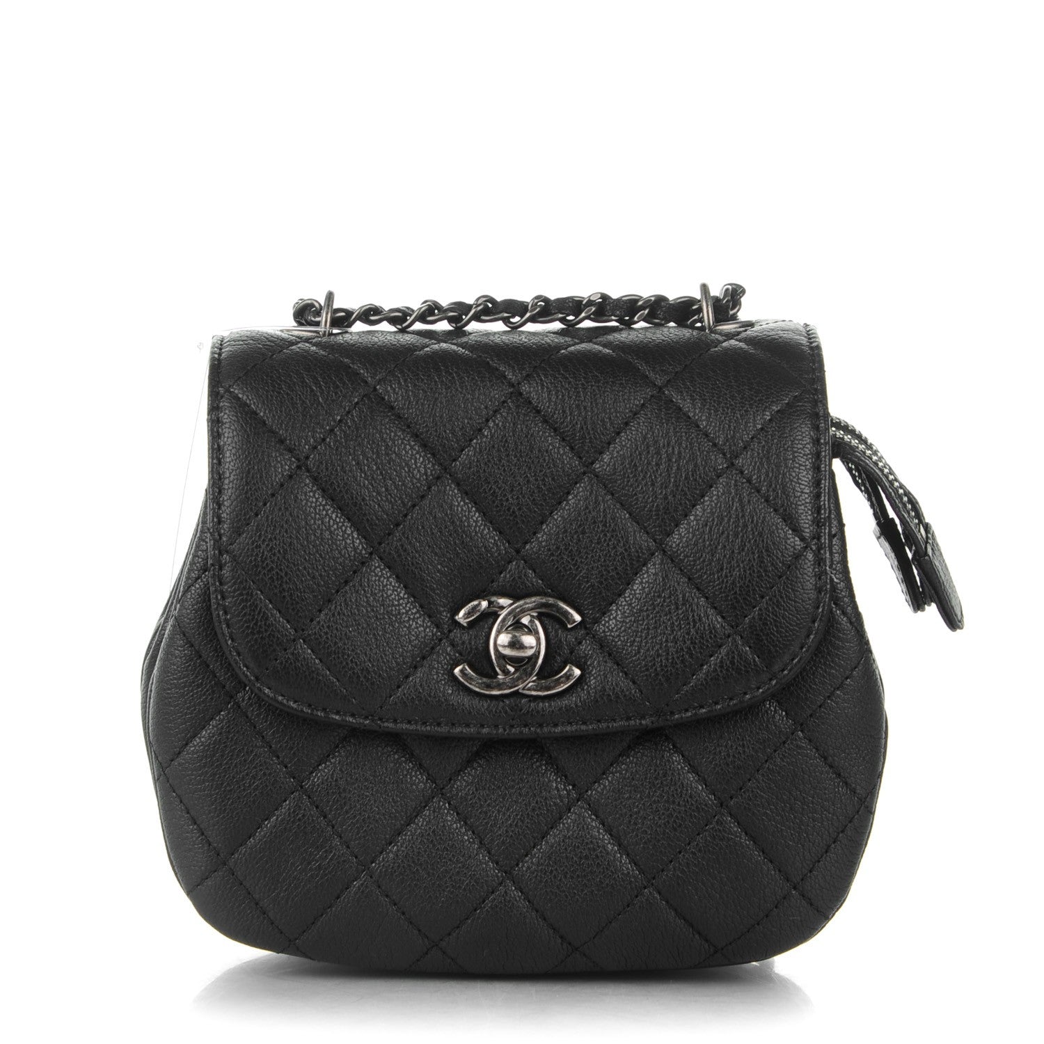 Chanel Goatskin Quilted CC Waiter Crossbody Black 1 of 8