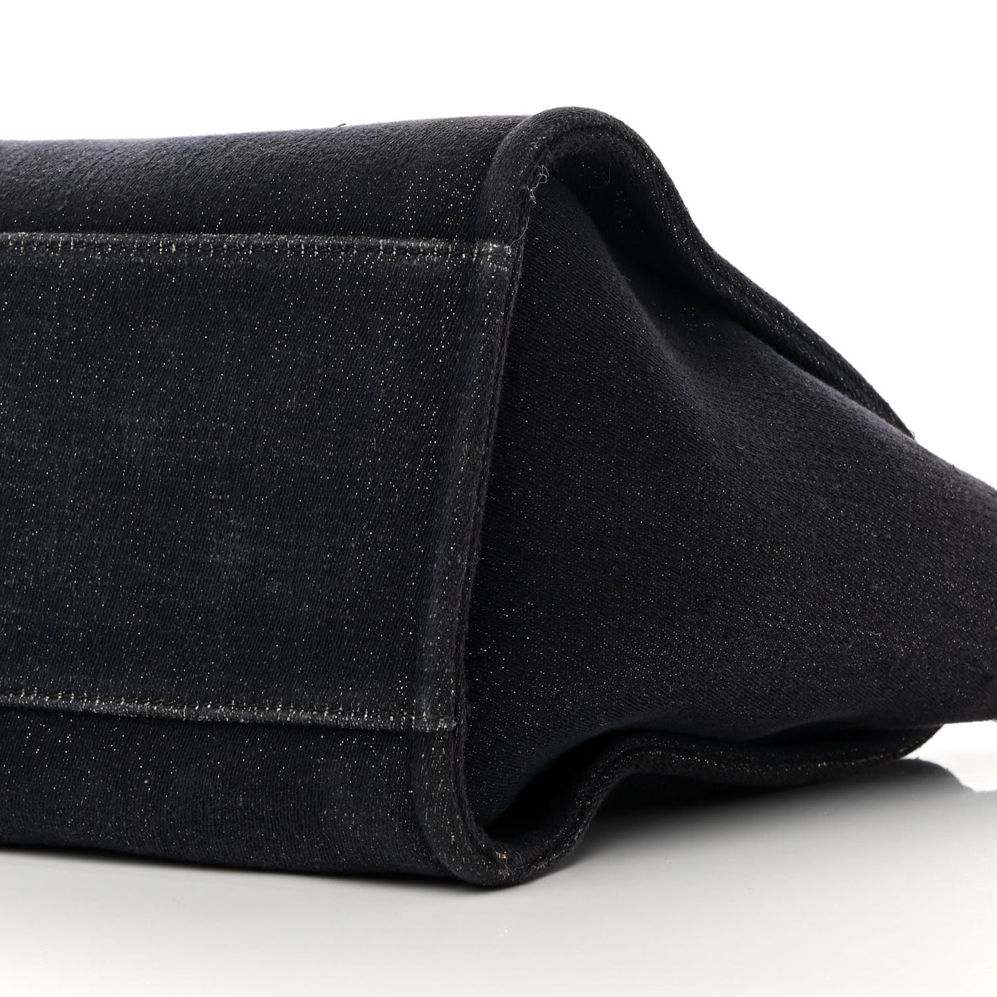 Lurex Canvas Medium Deauville Tote Navy Blue Gold