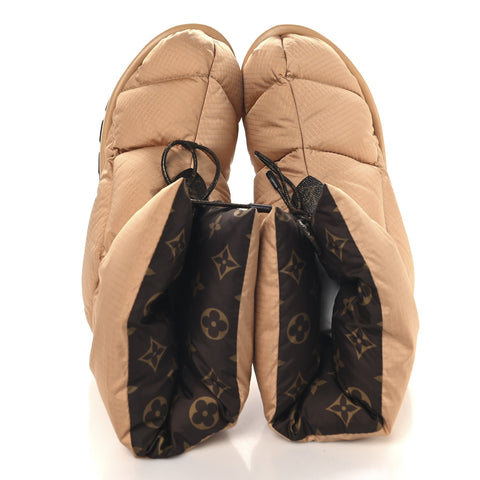 Nylon Monogram Pillow Comfort Ankle Boot 39 Beige