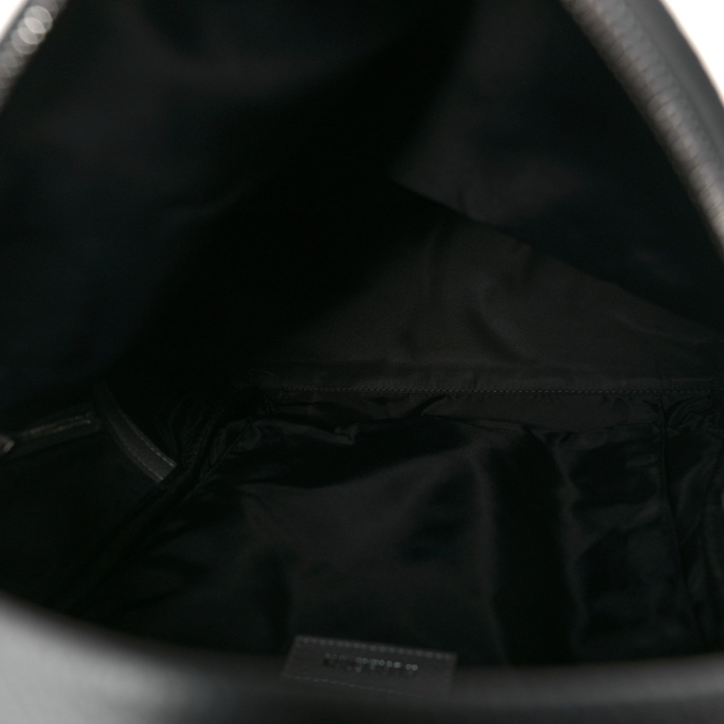 Calfskin Logo Embossed Backpack Charcoal Grey