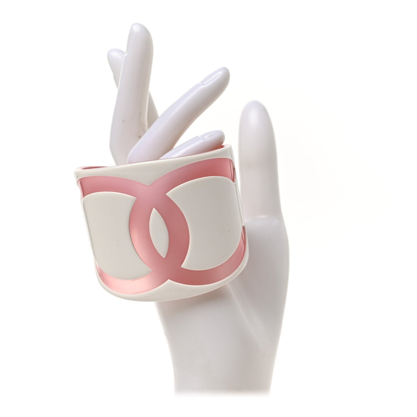 Resin CC Wide Cuff White Pink