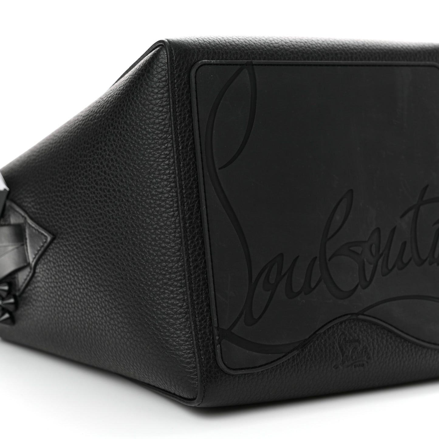 Calfskin Empire Spike Studded Mini Cabachic Bucket Bag Black