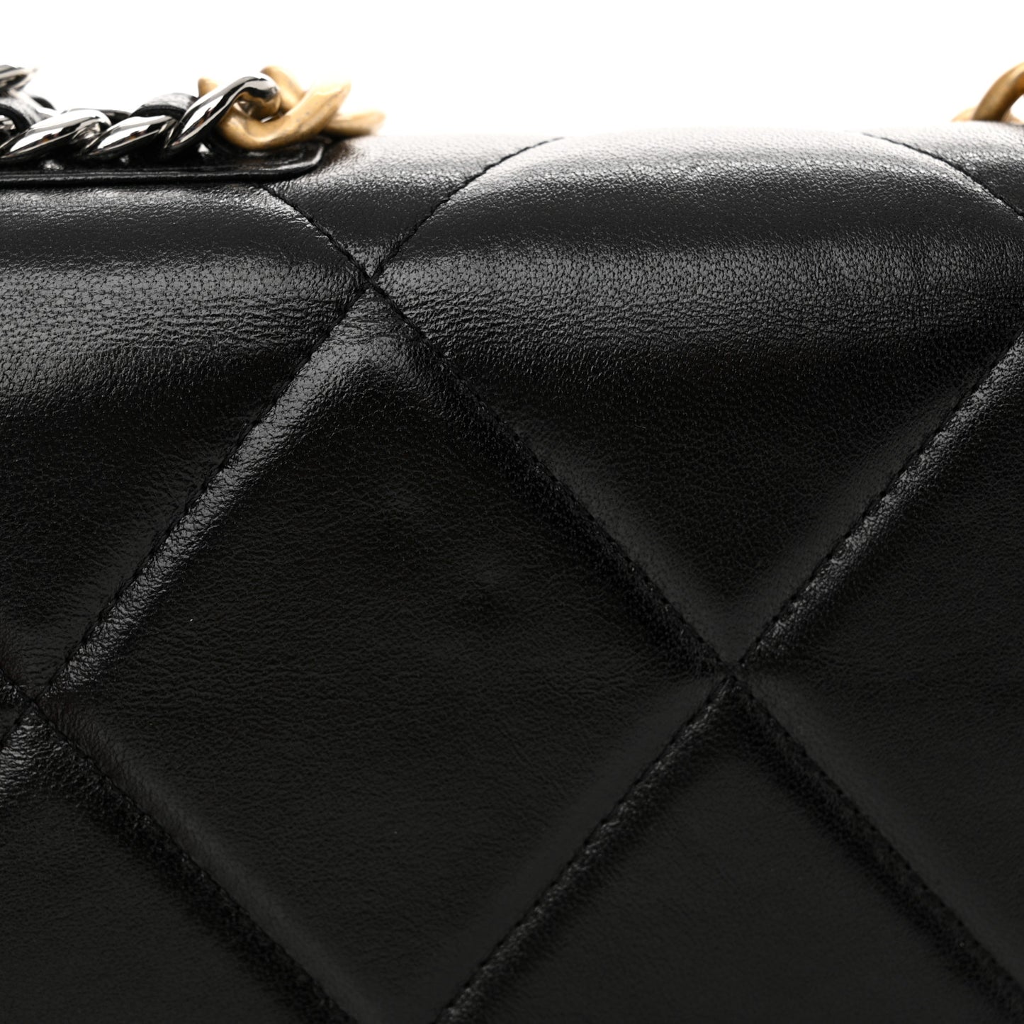Lambskin Quilted Chanel 19 Wallet On Chain WOC Black