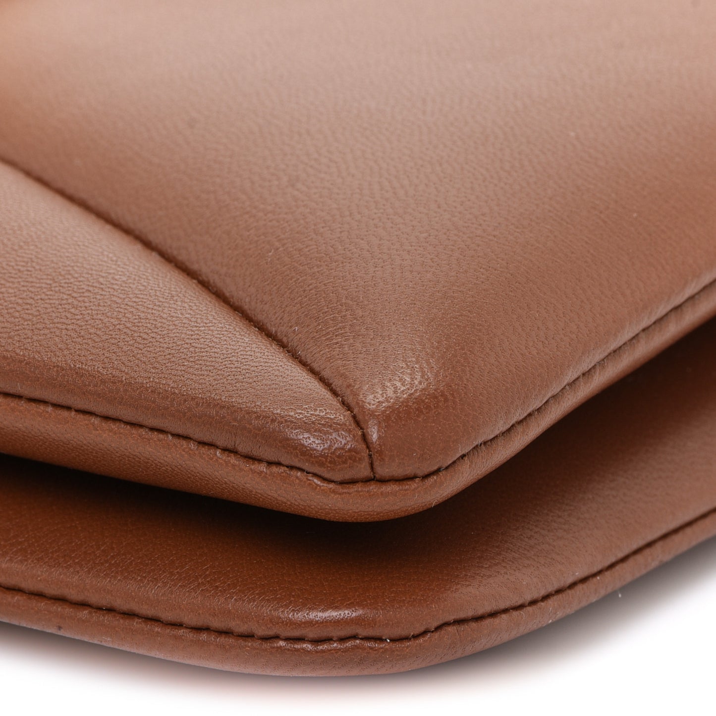 Nappa One Stud Wristlet Clutch Bag Tan Brown