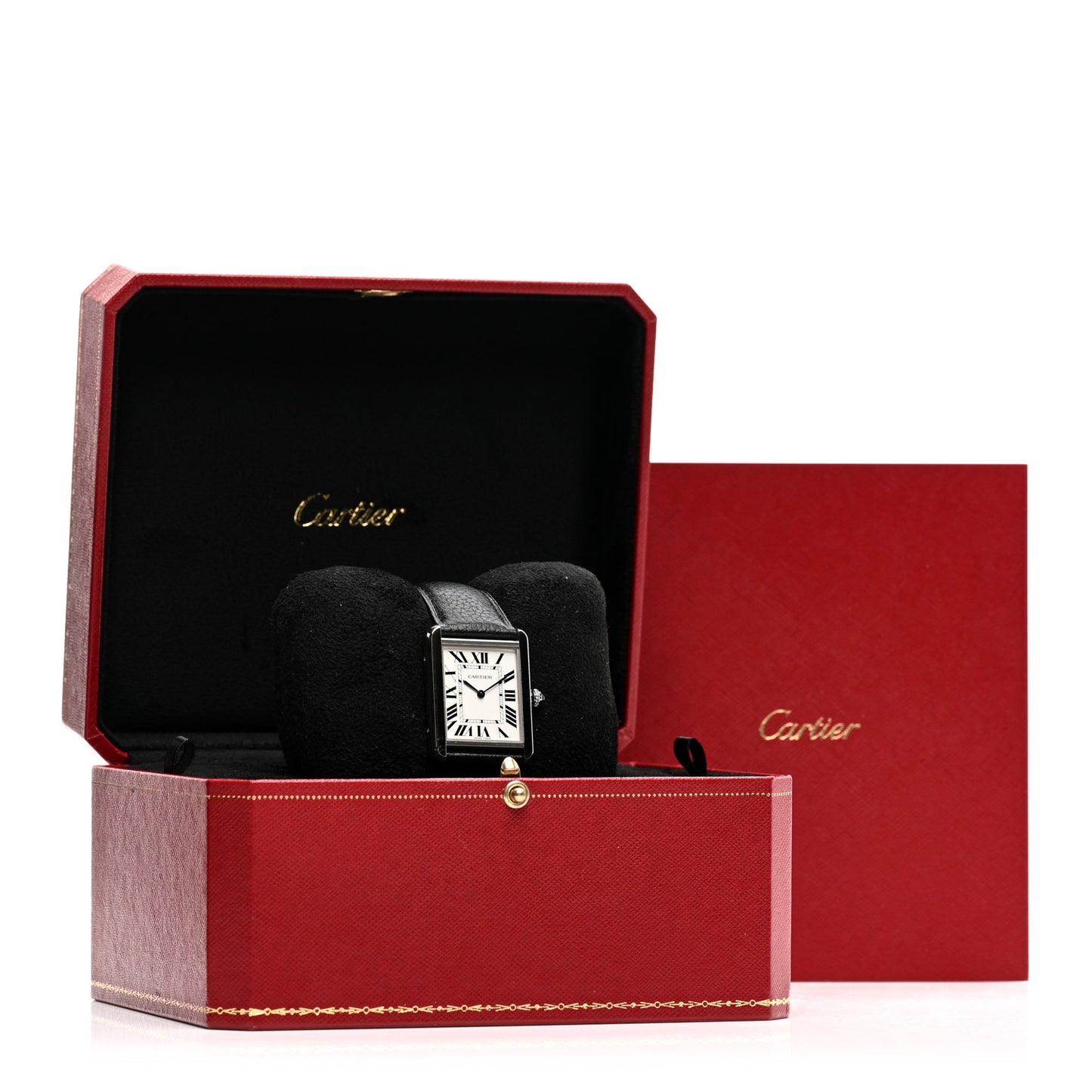 Stainless Steel Calfskin 27mm Tank Solo Quartz Watch