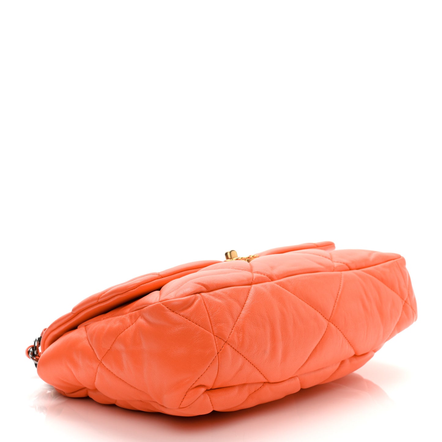 Lambskin Quilted Large Chanel 19 Flap Orange