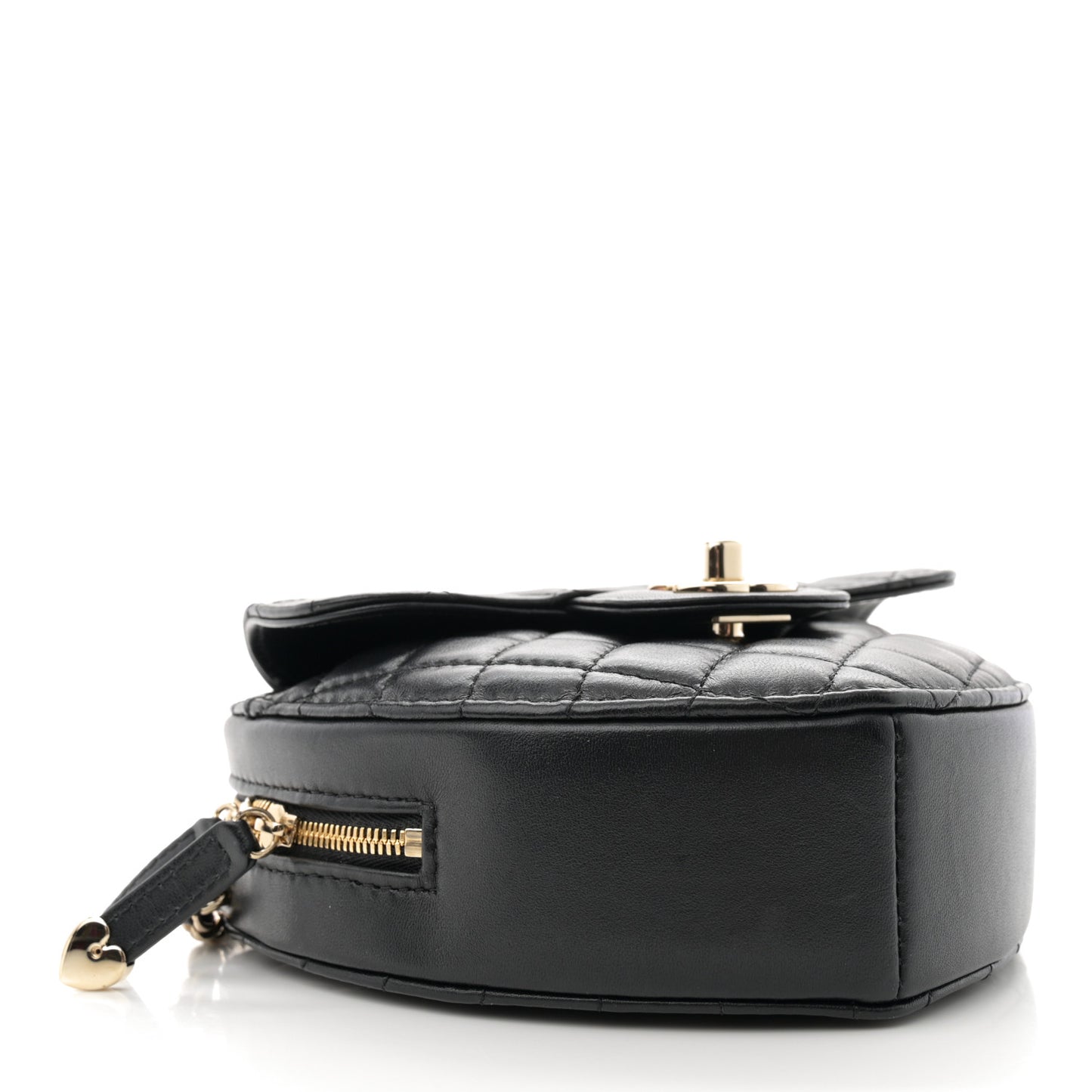 Lambskin Quilted CC In Love Heart Bag Black