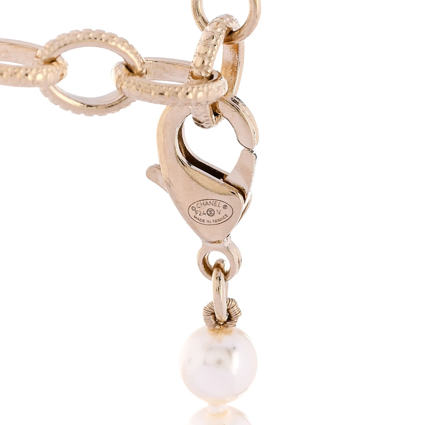 Pearl CC 100th Anniversary Necklace Light Gold