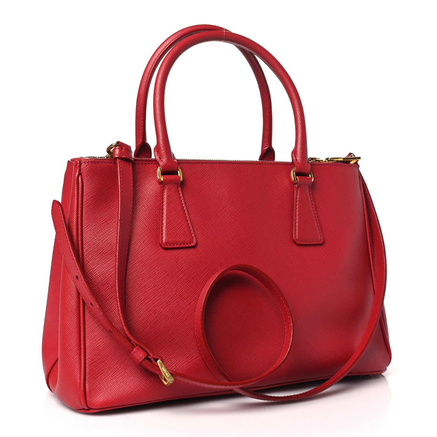 Saffiano Small Galleria Double Zip Tote Fuoco