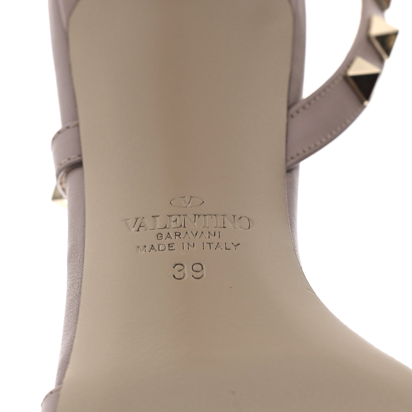 Nappa Rockstud Slingback 85mm Sandals 39 Poudre