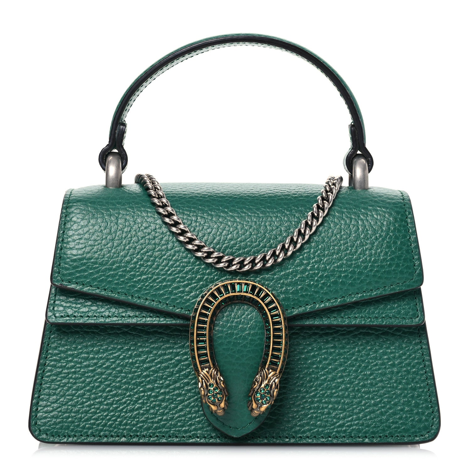 Gucci Dollar Calfskin Crystal Mini Dionysus Top Handle Bag Emerald 1 of 11