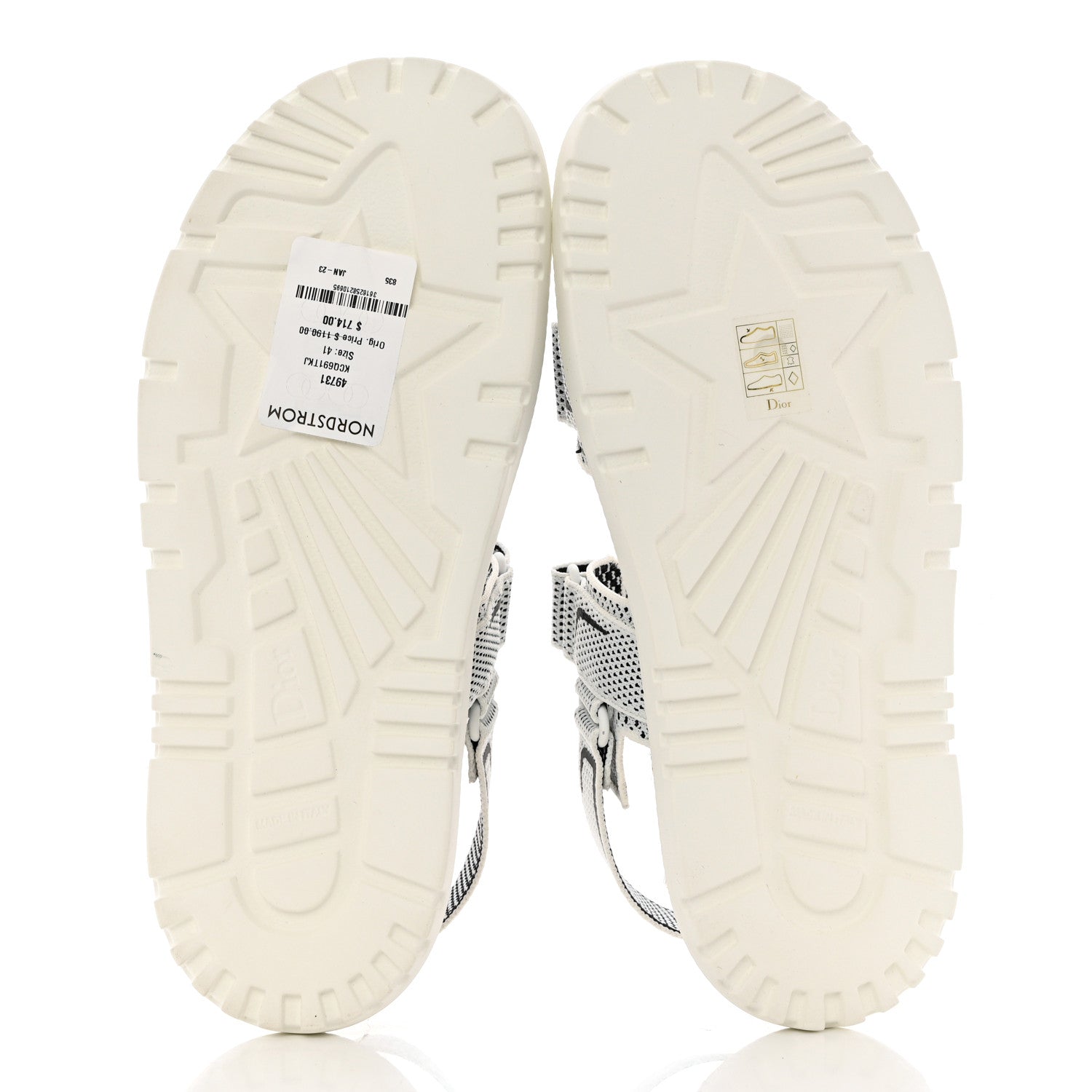 Christian Dior Technical Knit Jute Dioract 10mm Sandals 41 White Black 5 of 8