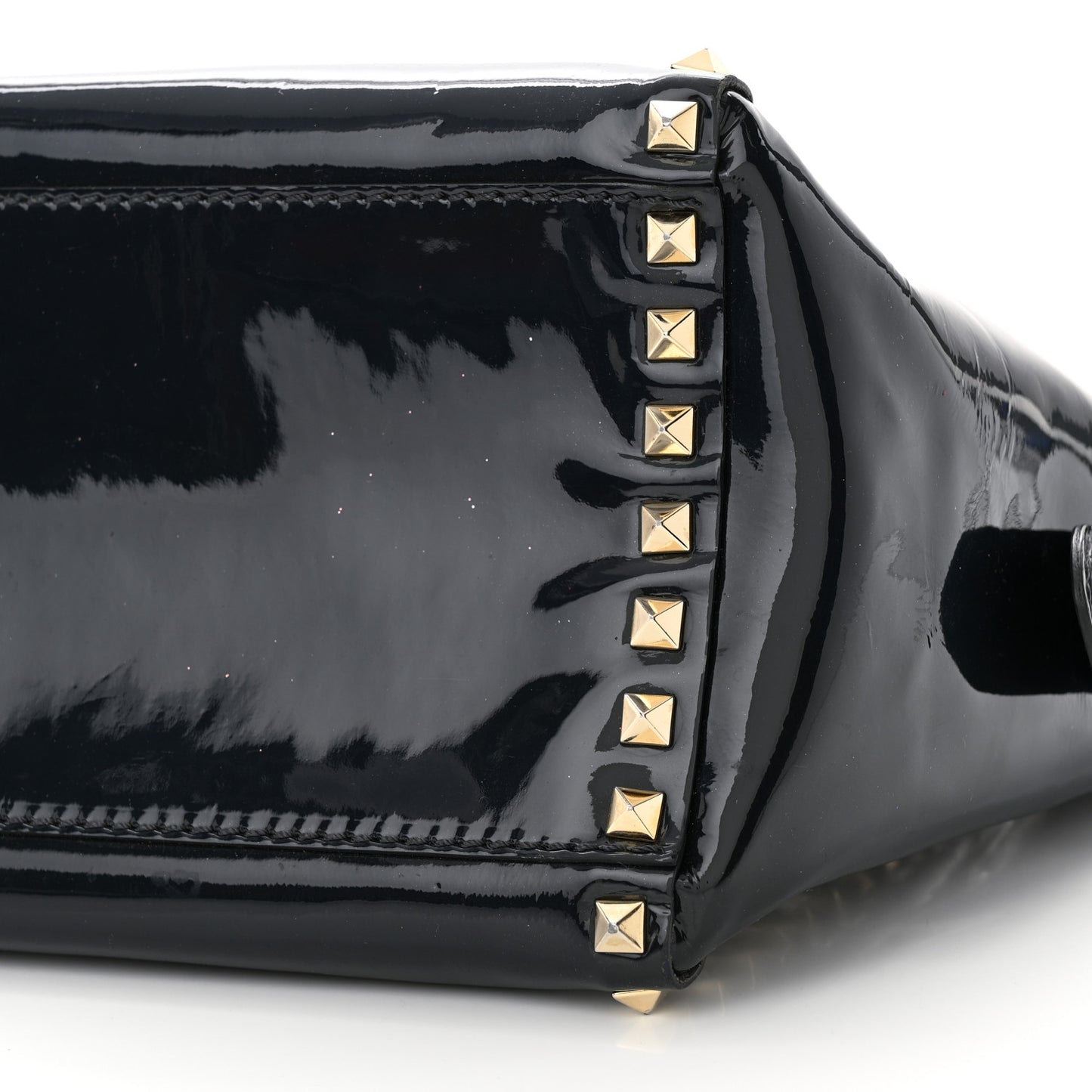 Patent Small Rockstud Double Handle Tote Marine