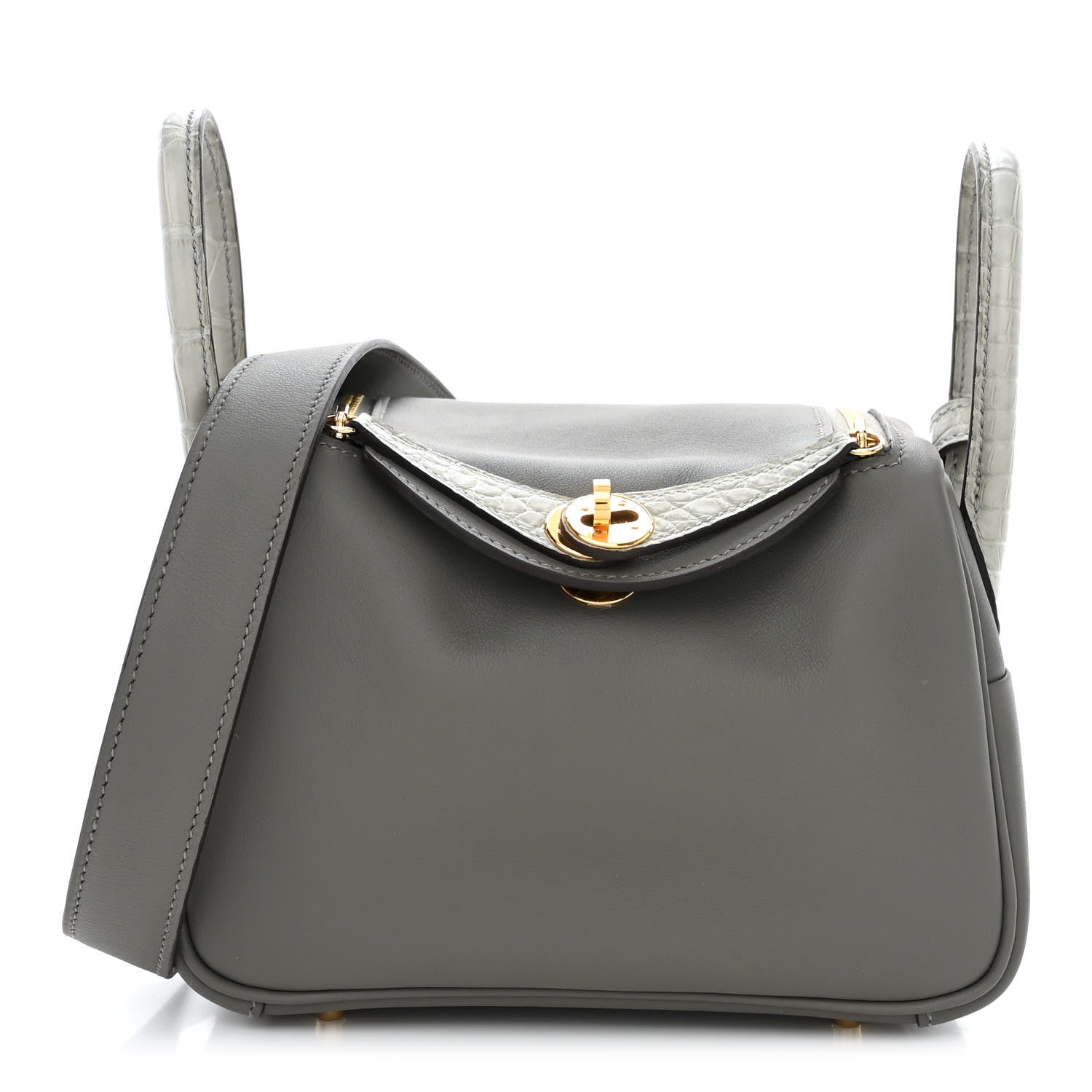 Hermes Swift Matte Alligator Mini Touch Lindy 20 Gris Meyer