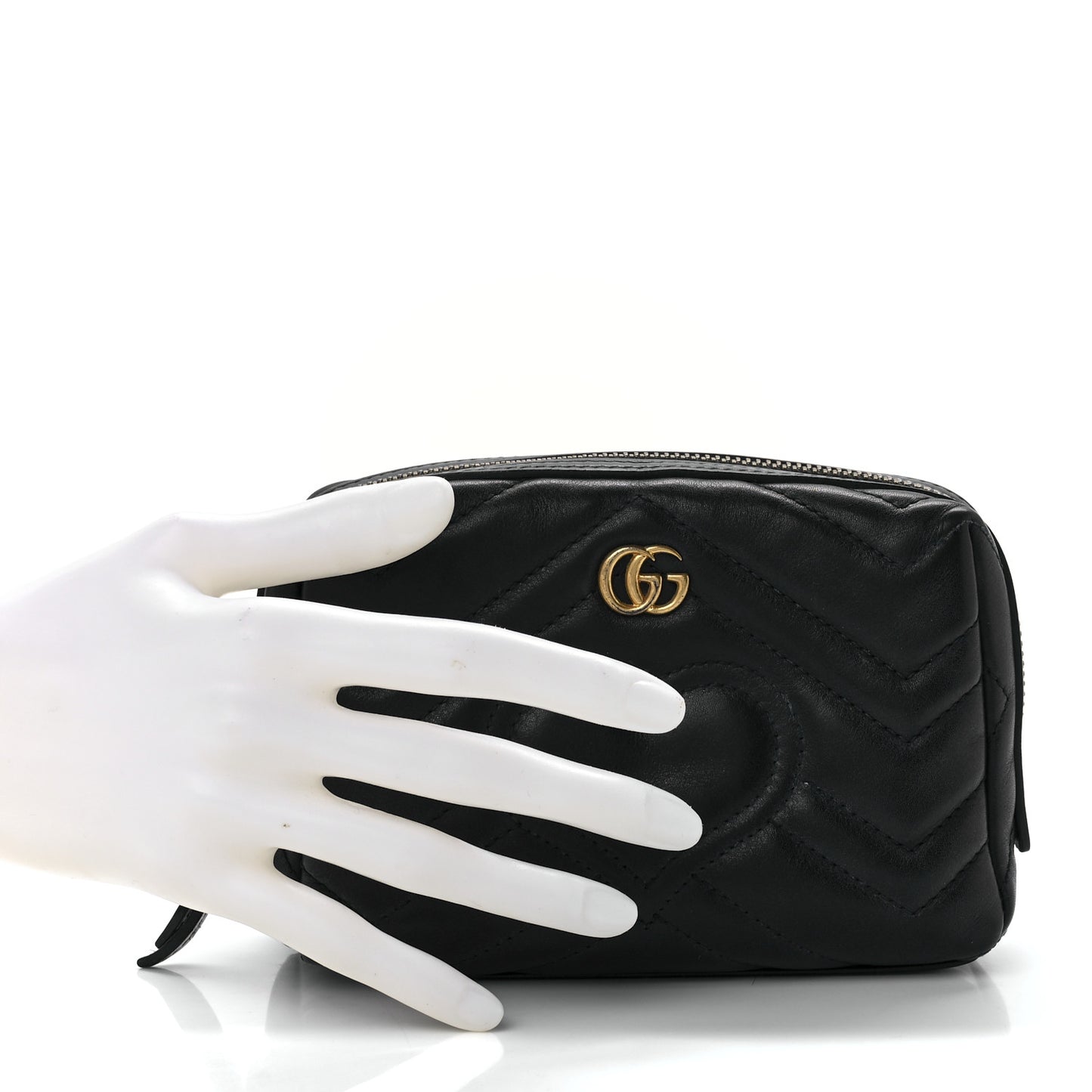 Calfskin Matelasse GG Marmont Cosmetic Case Black