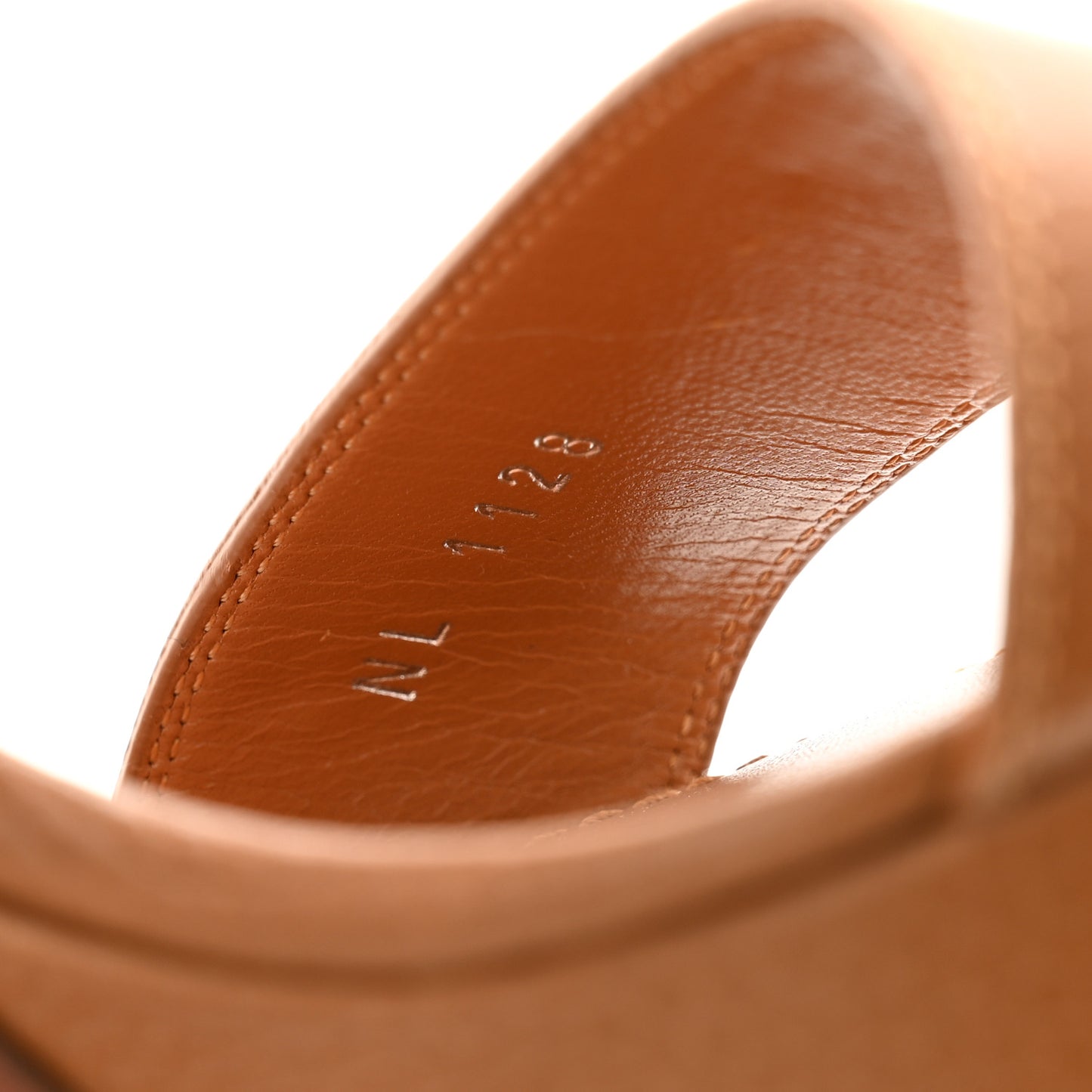 Grained Calfskin Horizon Platform Sandals 41 Cognac