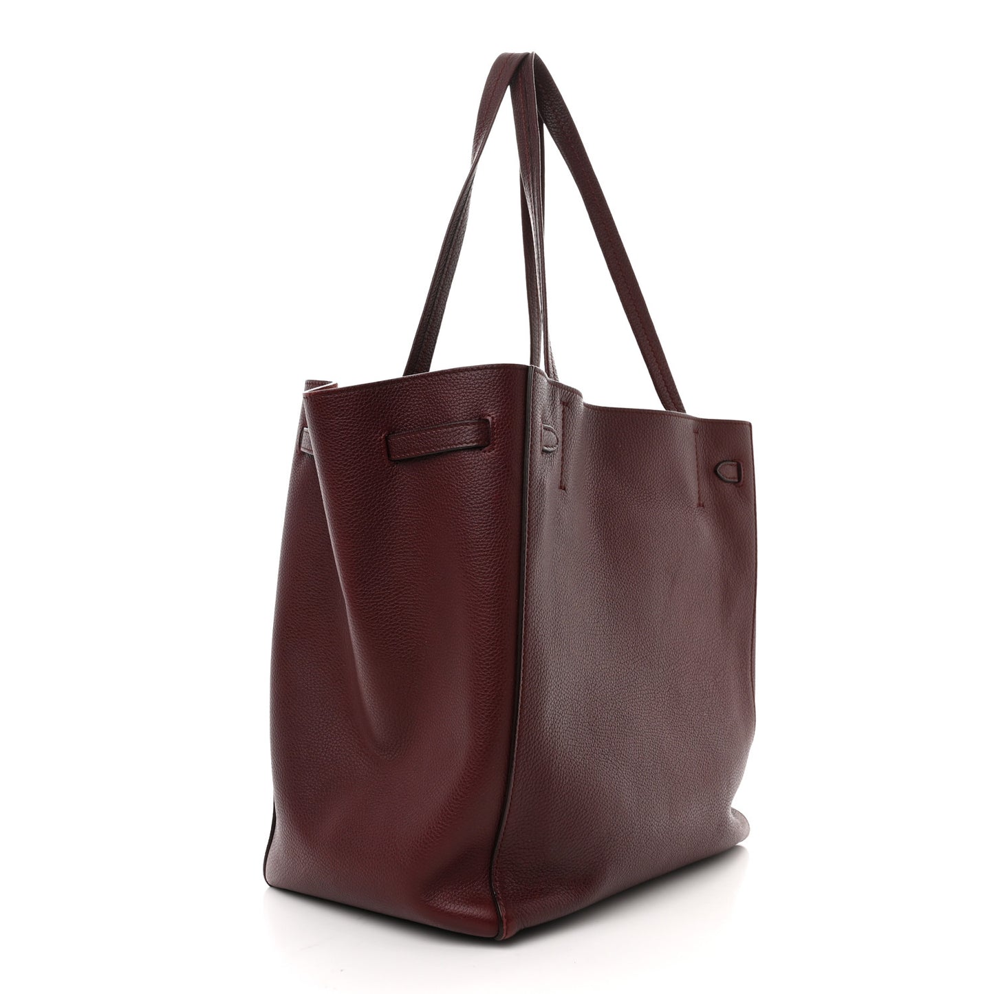 Soft Grained Calfskin Small Belt Cabas Phantom Burgundy