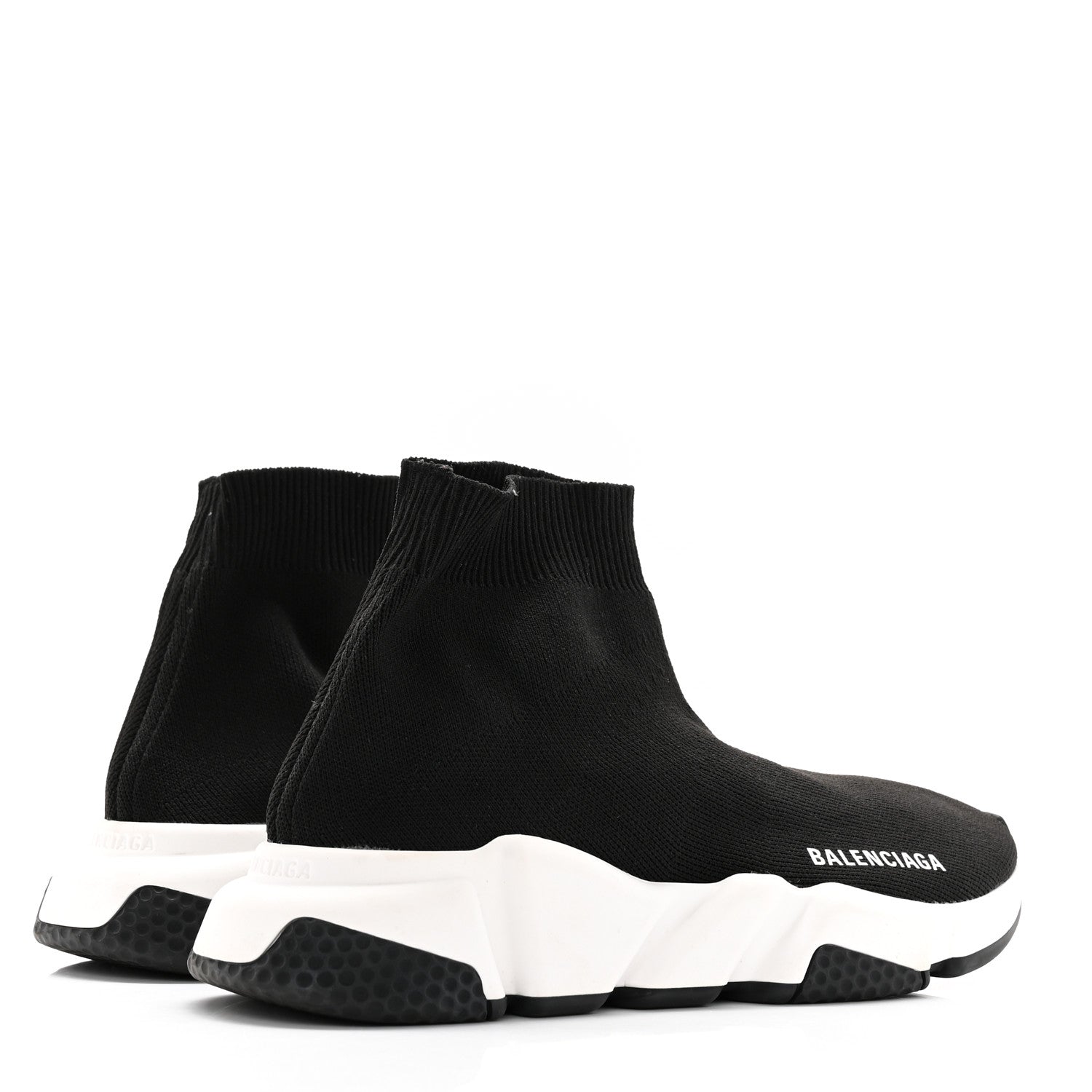 Balenciaga Neoprene Knit Womens Speed Sneakers 37 Black White 4 of 15