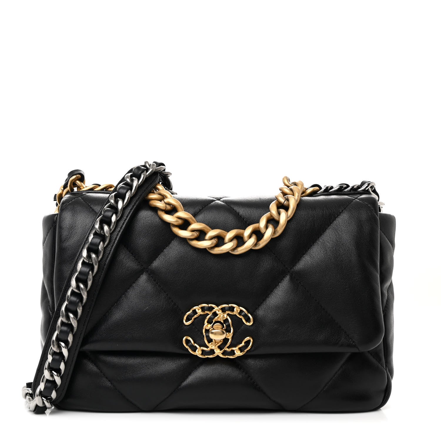 Chanel Lambskin Quilted Medium Chanel 19 Flap Black 1 of 10