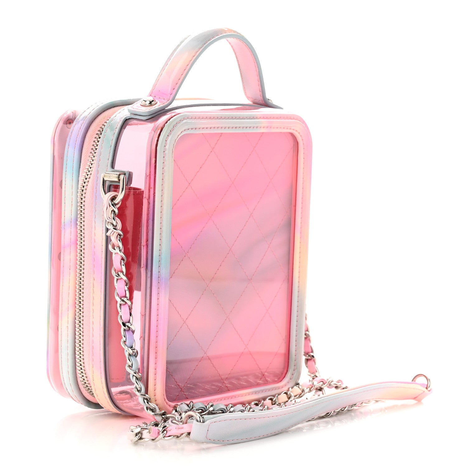 Chanel PVC Patent Calfskin Patent Lambskin Vertical Vanity Case Pink 3 of 10