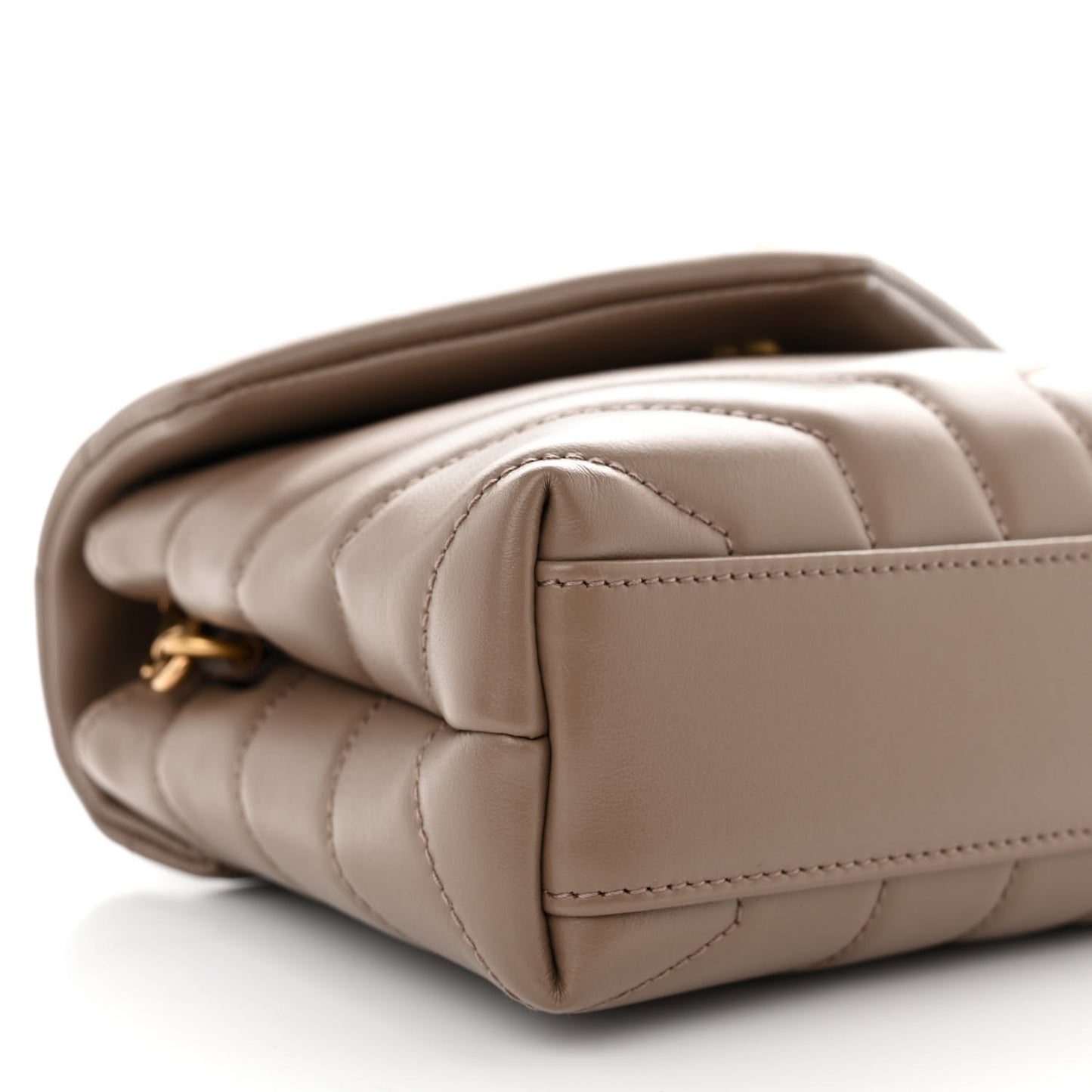 Calfskin Y Quilted Monogram Toy Loulou Crossbody Bag Taupe