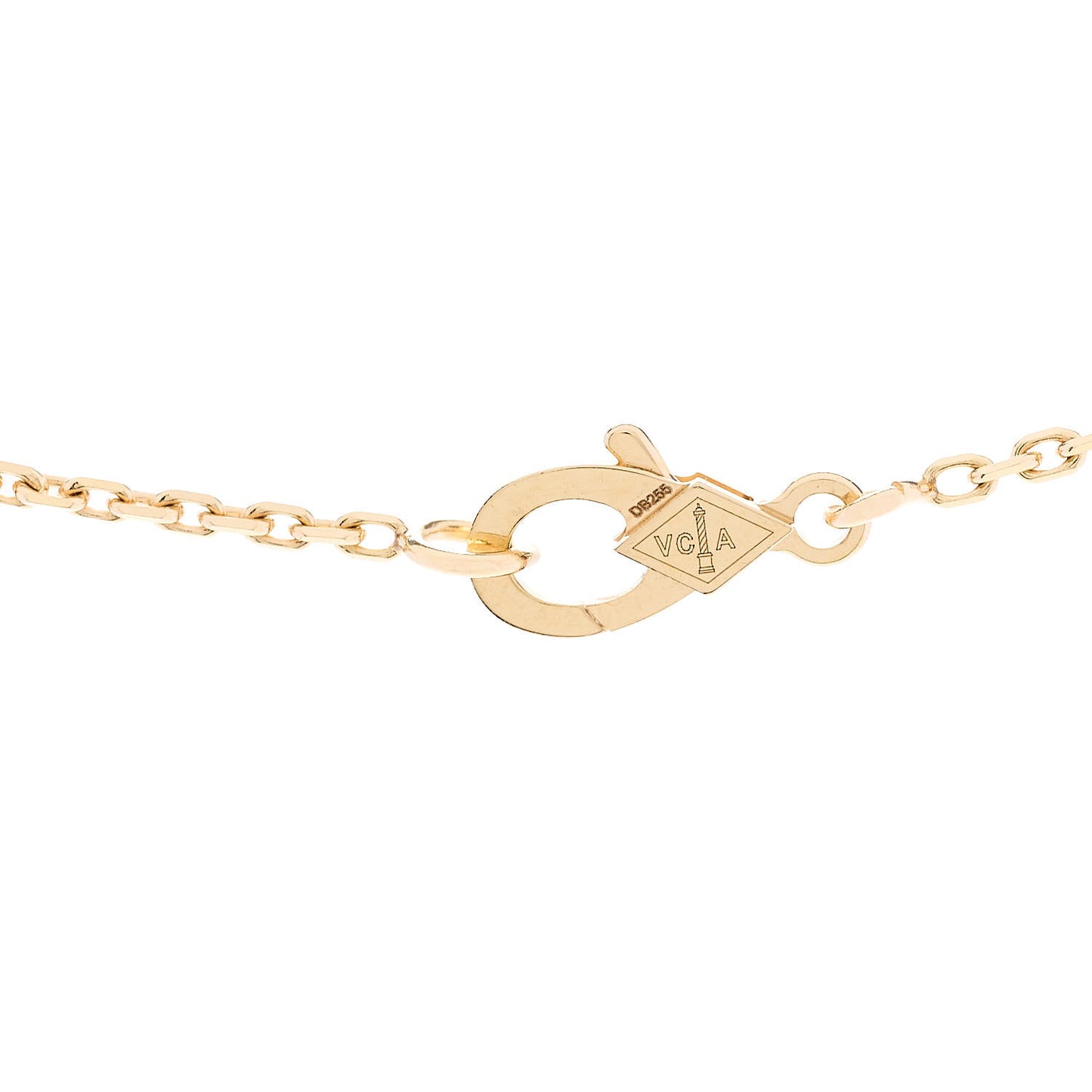 18K Yellow Gold Mother of Pearl Vintage Alhambra Pendant Necklace