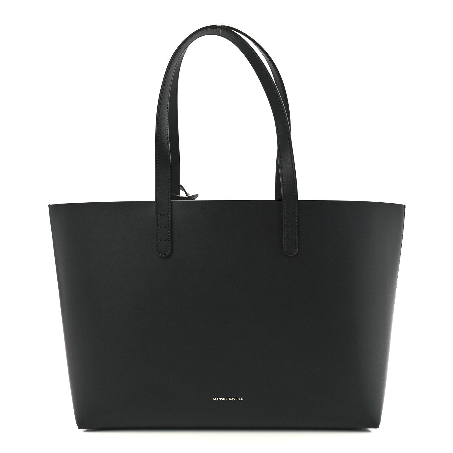Mansur Gavriel Saffiano Large Shopping Tote Black Flamma 3 of 13