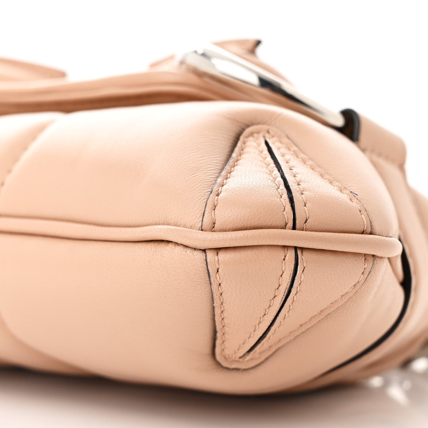 Nappa Vertical Matelasse Small Maxi Horsebit Chain Shoulder Bag Beige