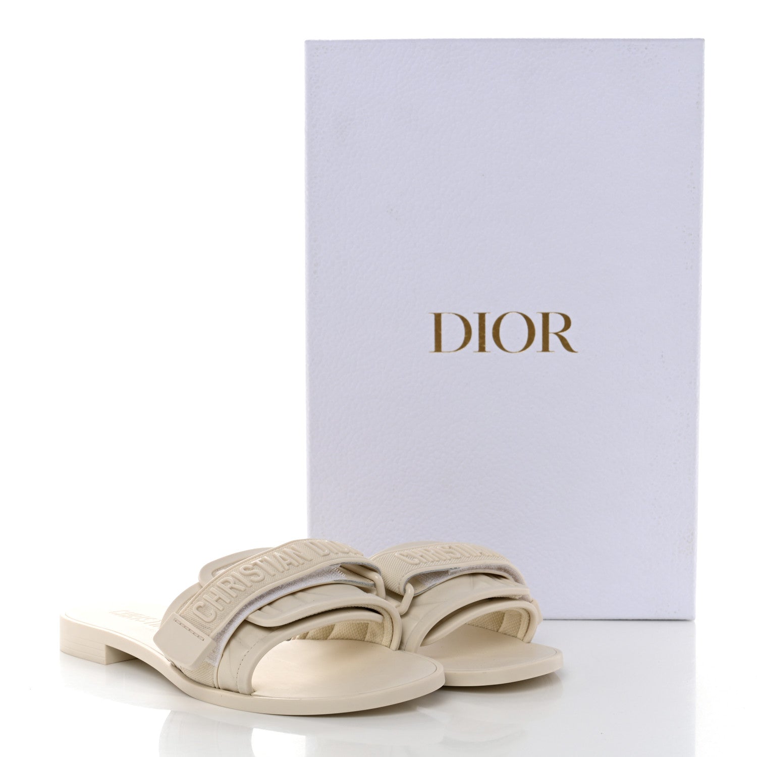 Christian Dior Rubber Macrocannage Dio(r)evolution Slide Sandals 41 Off White 9 of 9