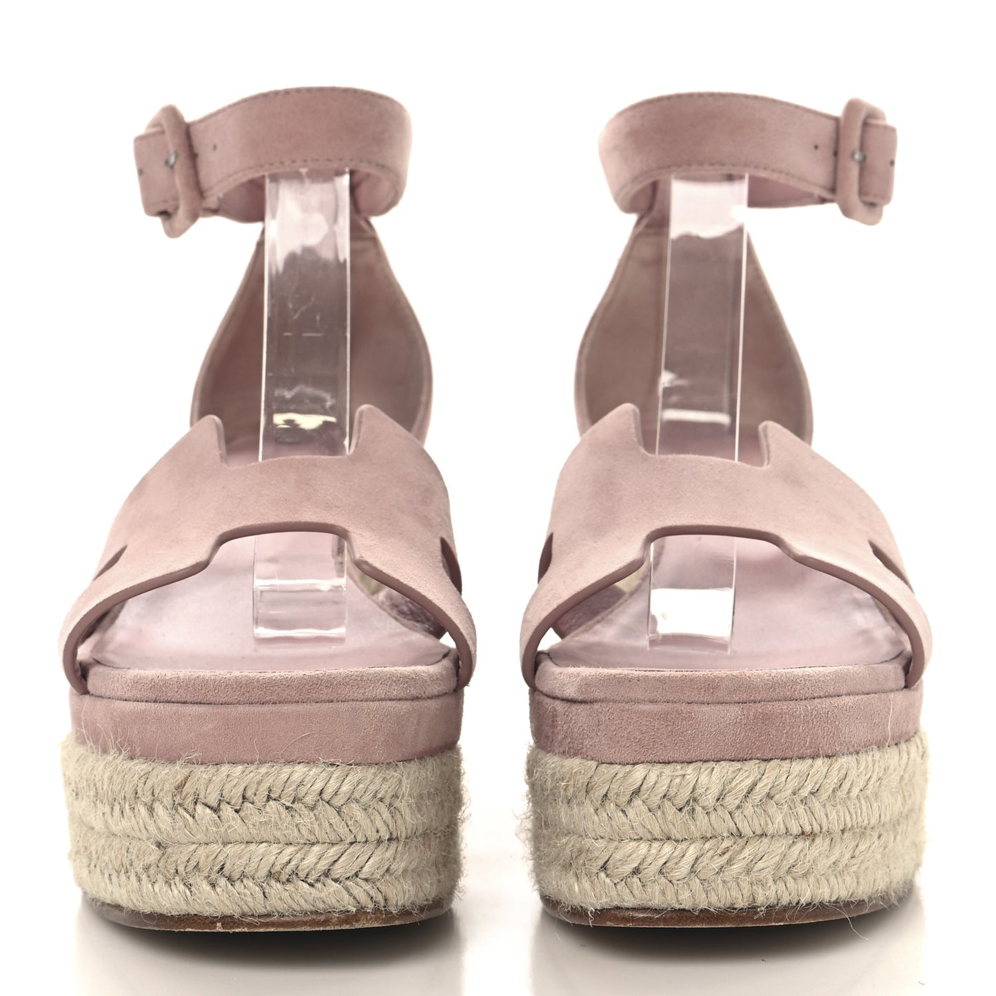 Suede Goatskin Elda Espadrille Wedge Sandals 37 Rose Aquarelle