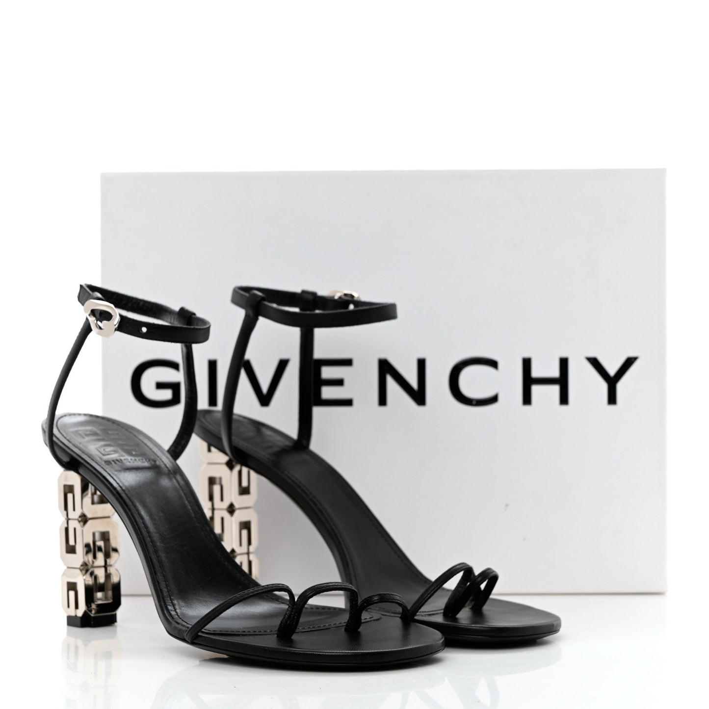 Smooth Nappa G Cube 85mm Sandals 41 Black
