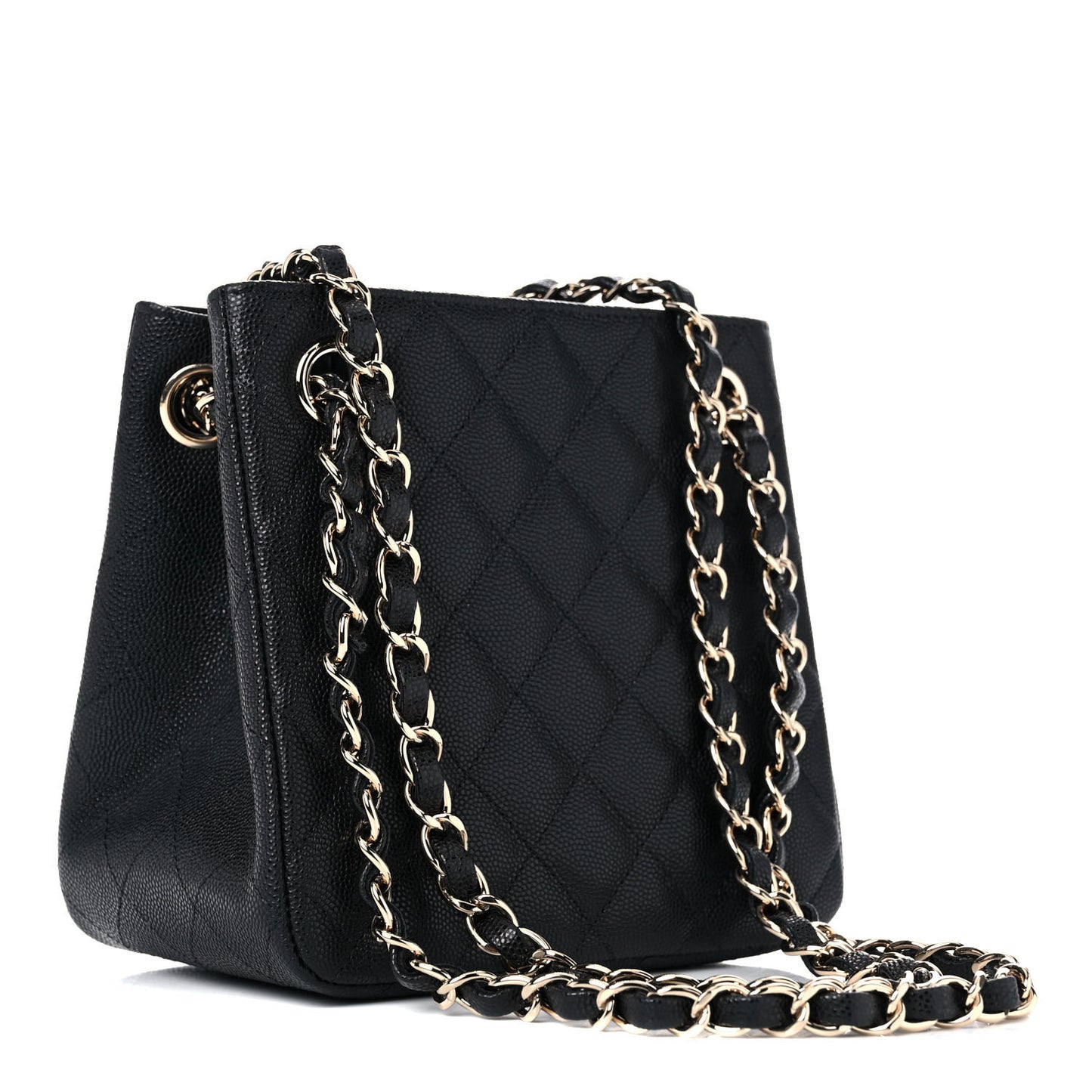 Caviar Quilted Mini Bucket Bag Black