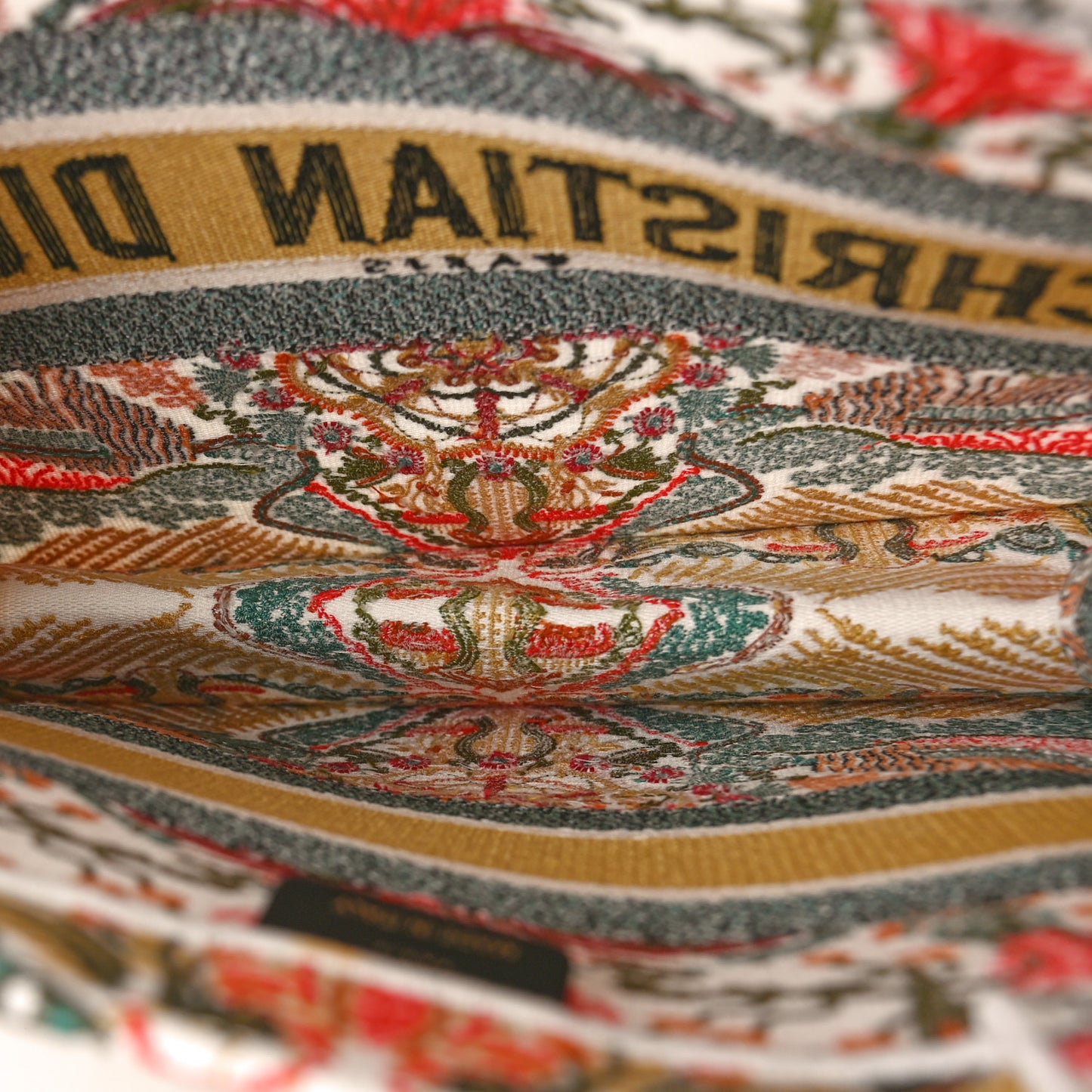 Canvas Embroidered Heart Lights Medium Book Tote Multicolor