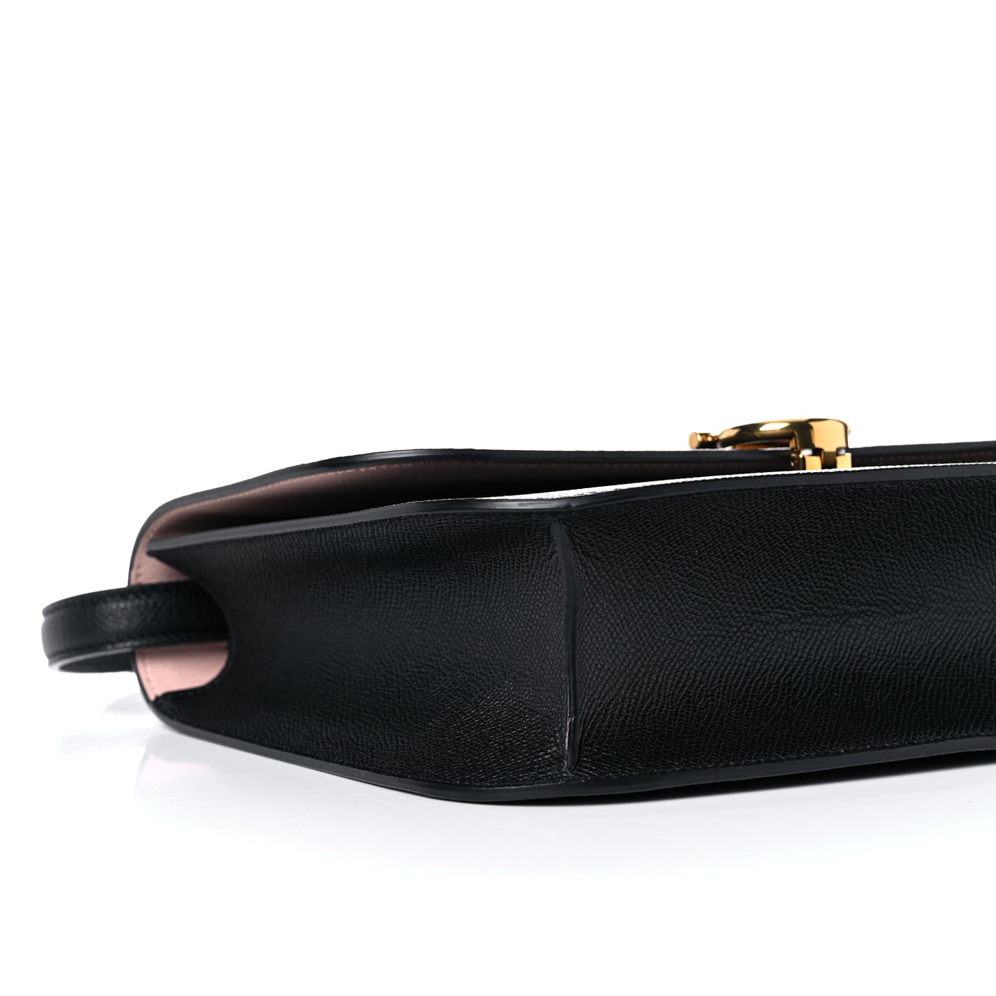 Hammered Calfskin Round Gancini Crossbody Bag Black