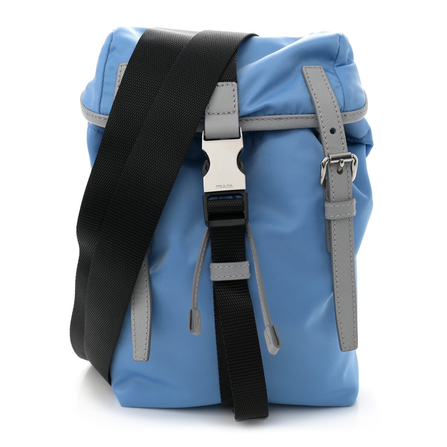 Tessuto Nylon Small Double Buckle Crossbody Pervinca