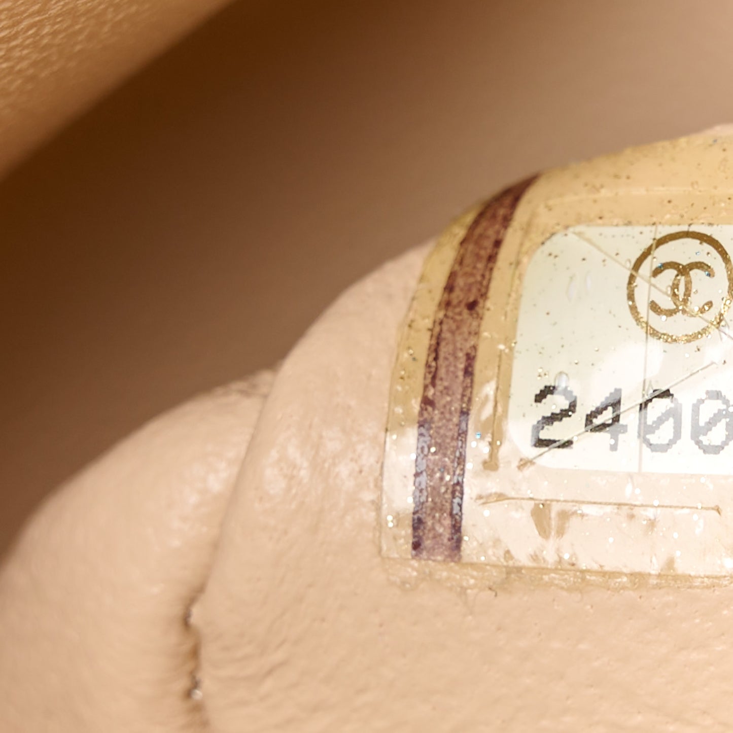 Caviar Quilted Medium Double Flap Beige