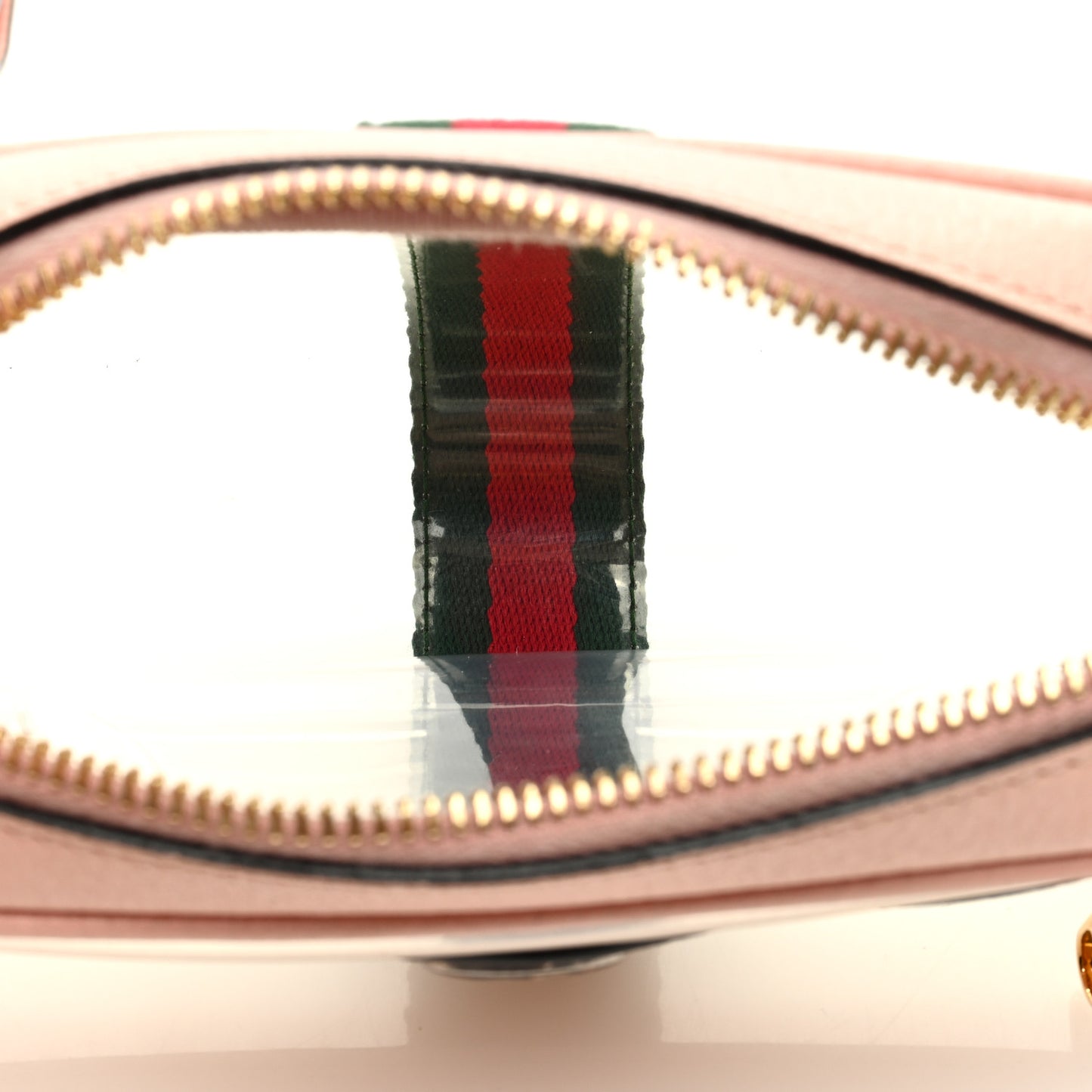 Vinyl Web Mini Ophidia Transparent Shoulder Bag Perfect Pink