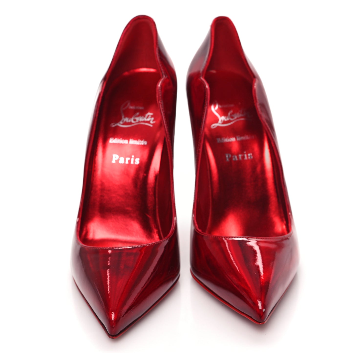 Metallic Patent Psychic Crystal Strass Hot Chick Pumps 37.5 Loubi