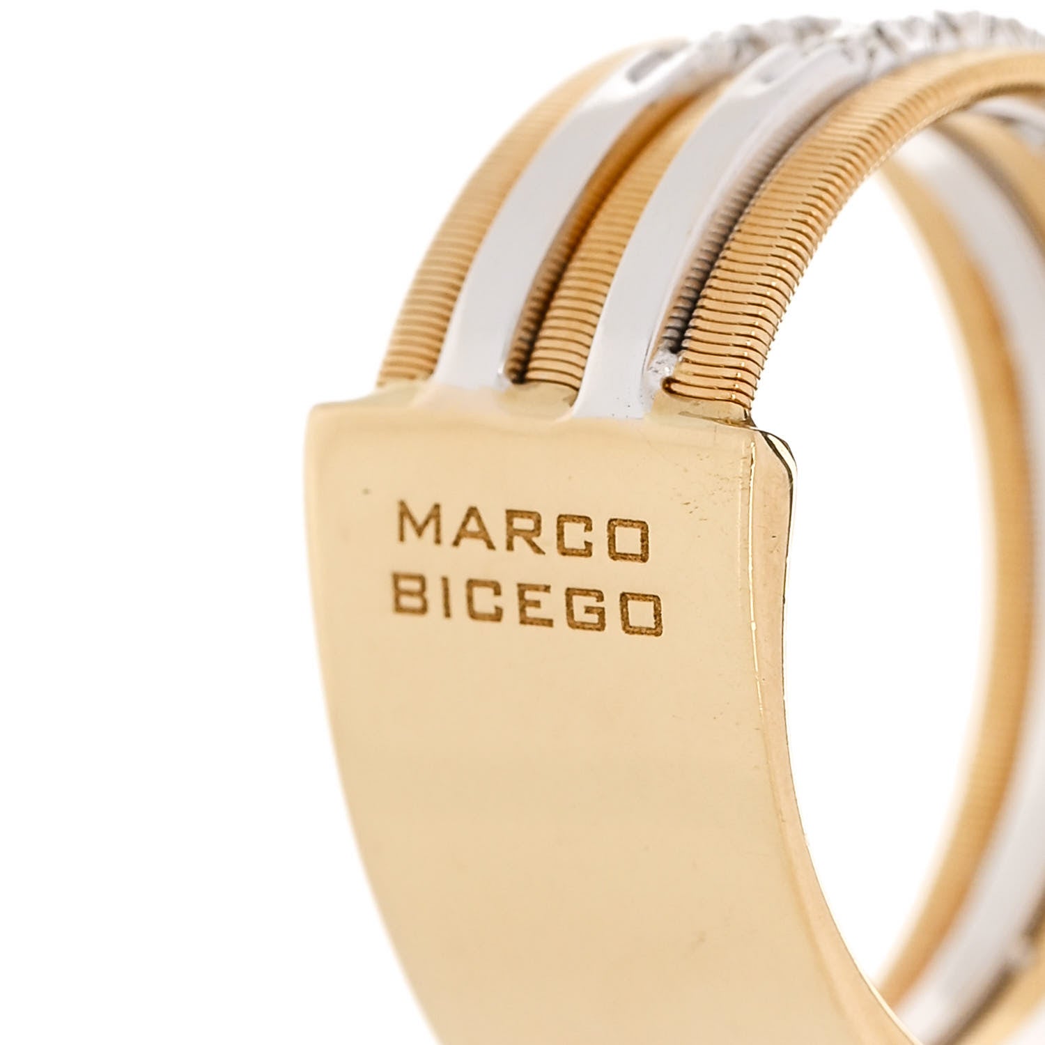 Marco Bicego 18K Yellow White Gold Diamond Goa Ring 54 7 5 of 5