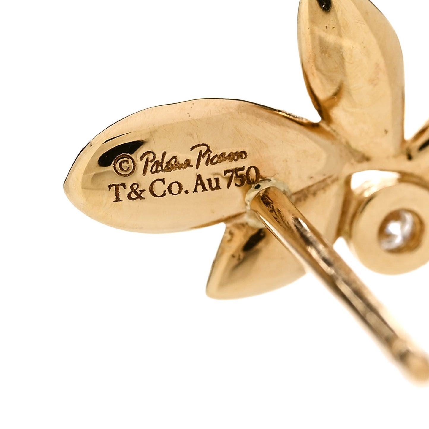 18K Yellow Gold Diamond Paloma Picasso Olive Leaf Earrings