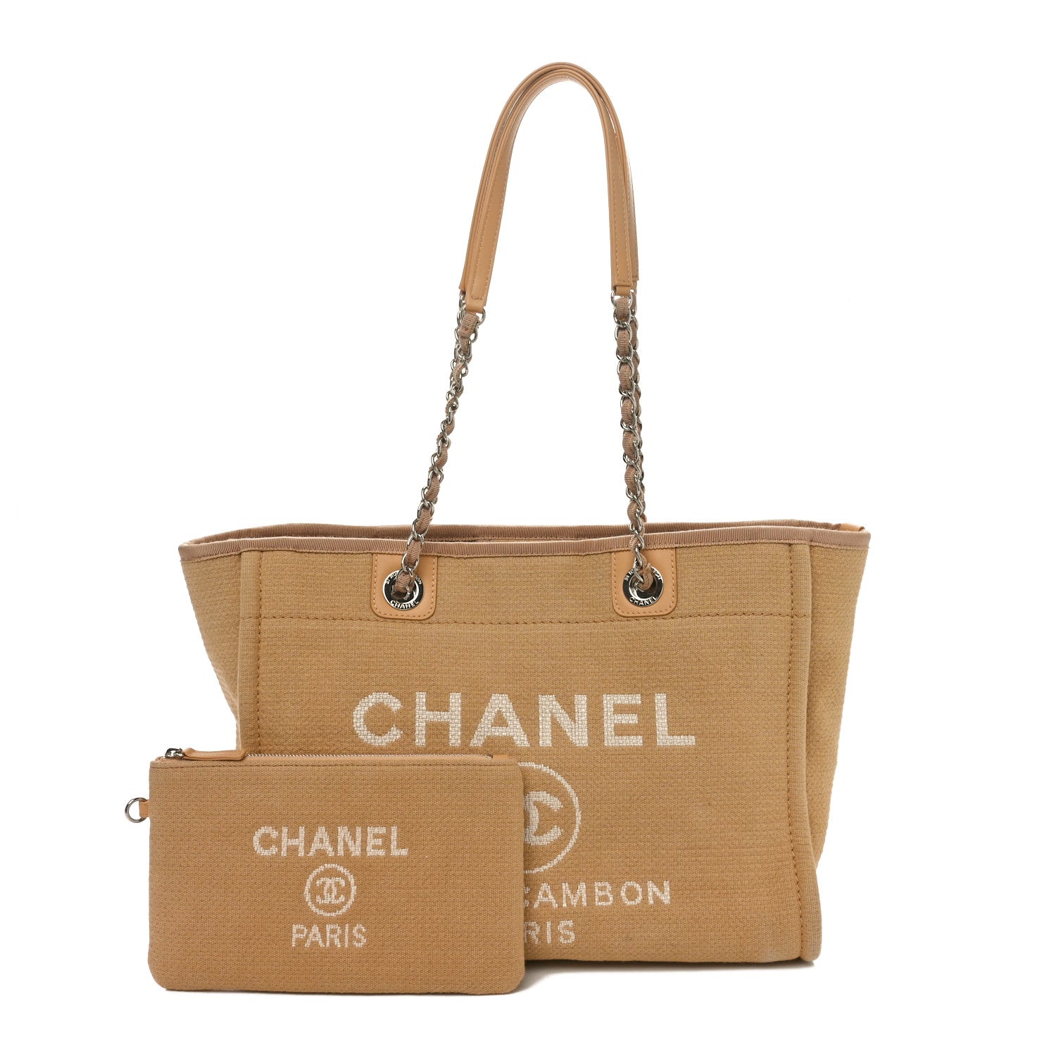 Chanel Mixed Fibers Small Deauville Tote Beige 3 of 11